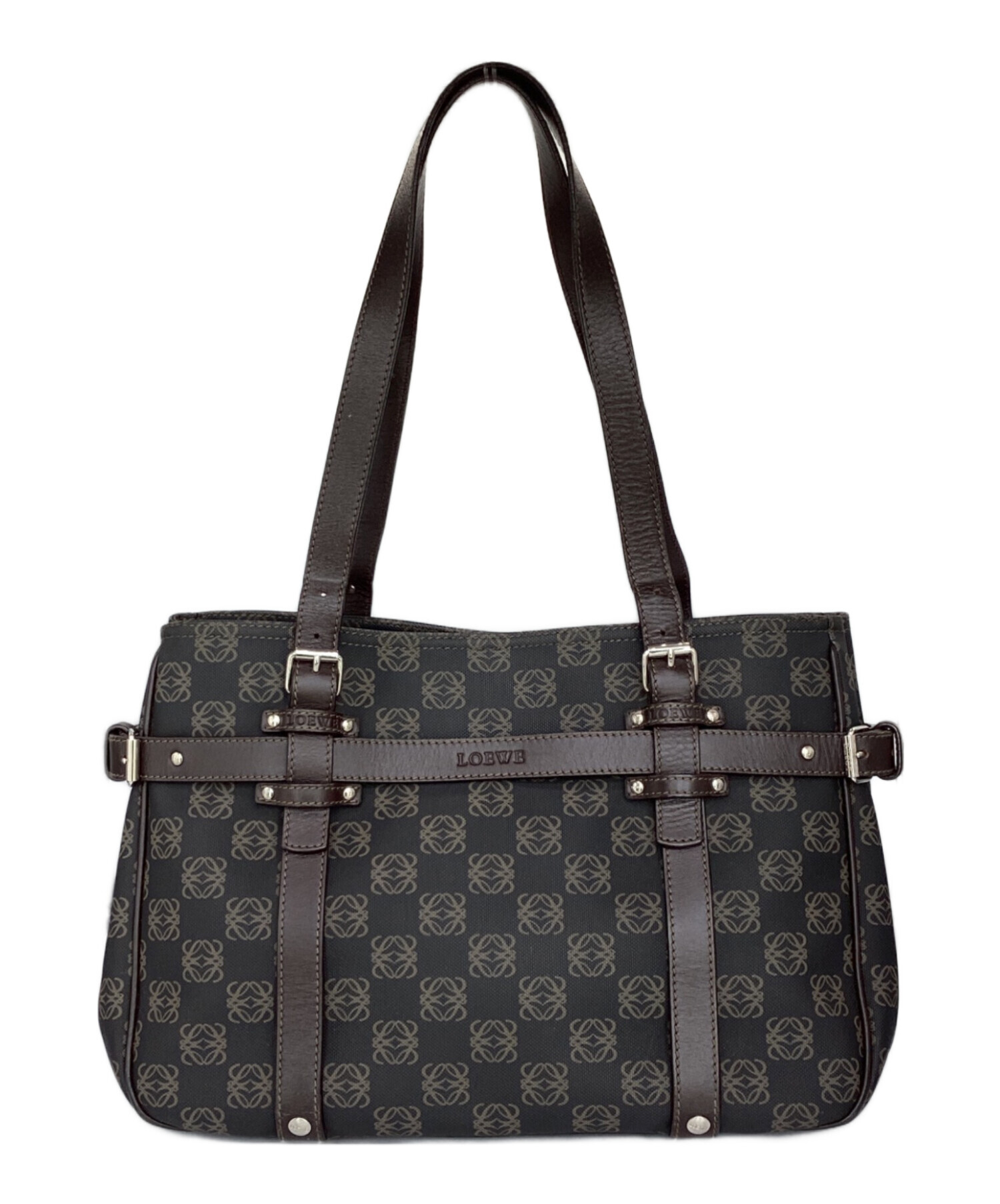 中古・古着通販】LOEWE (ロエベ) ハンドバッグ アナグラム ダーク 