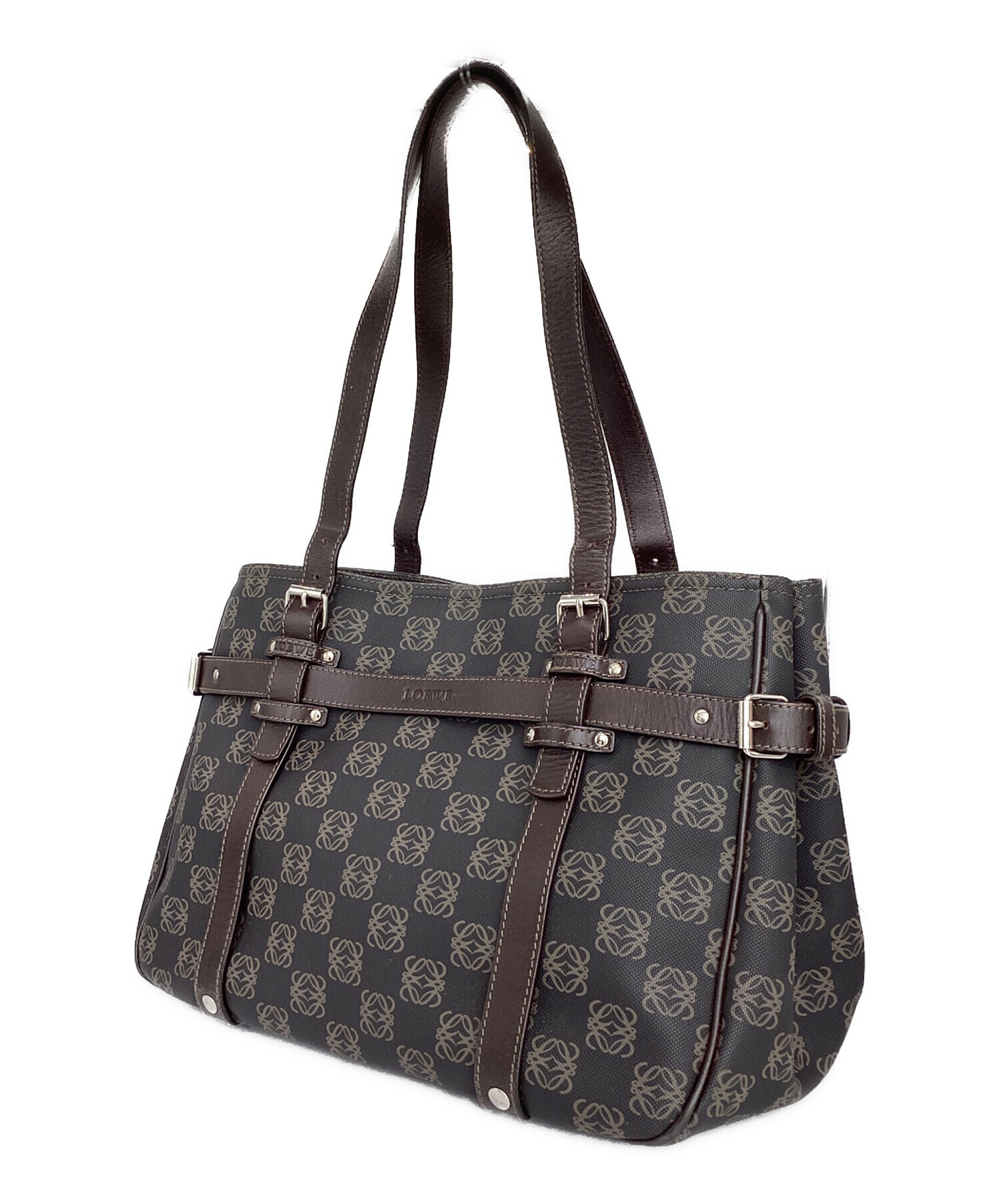 中古・古着通販】LOEWE (ロエベ) ハンドバッグ アナグラム ダーク 