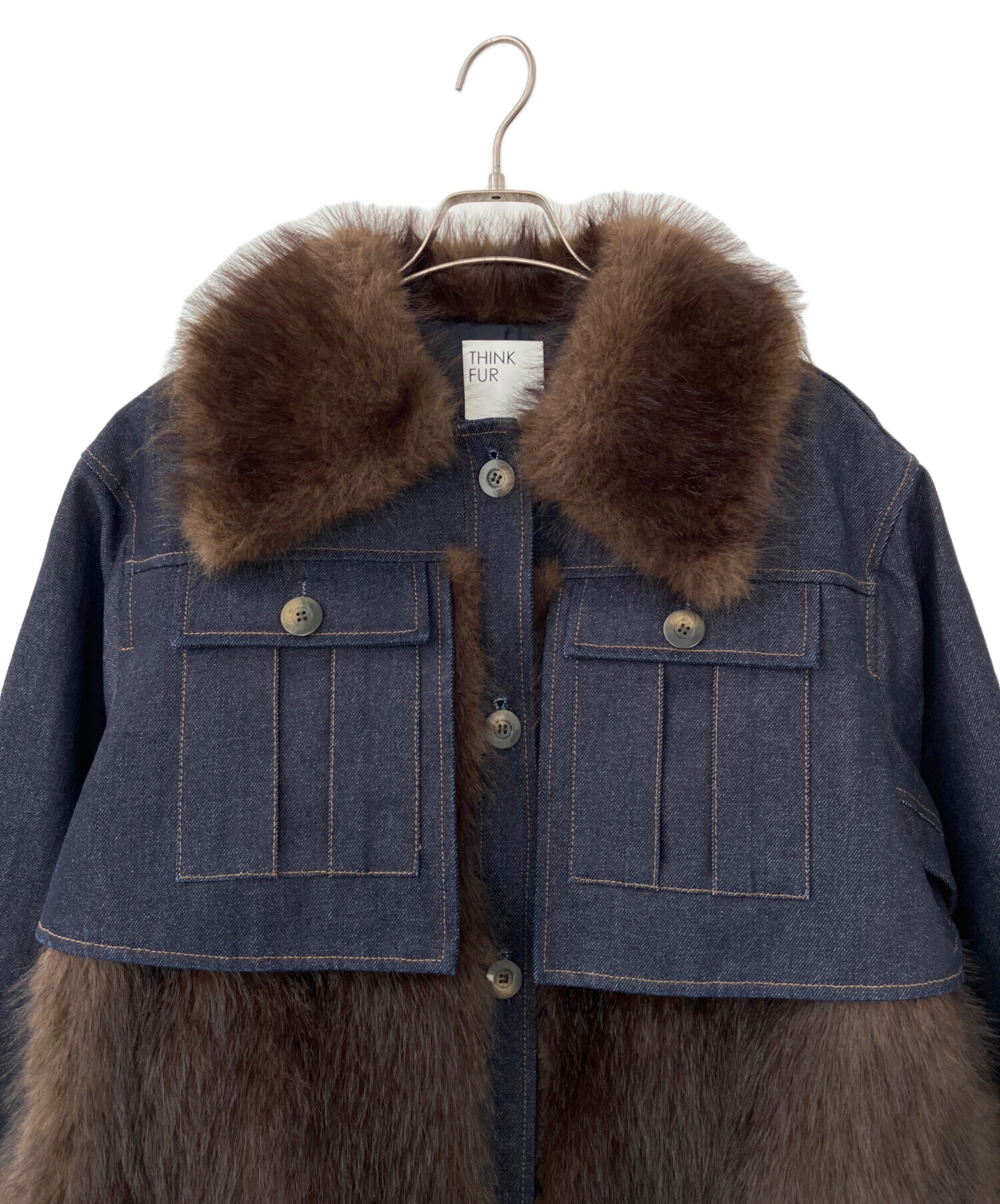 中古・古着通販】THINK FUR (シンクファー) ファー付きデニム