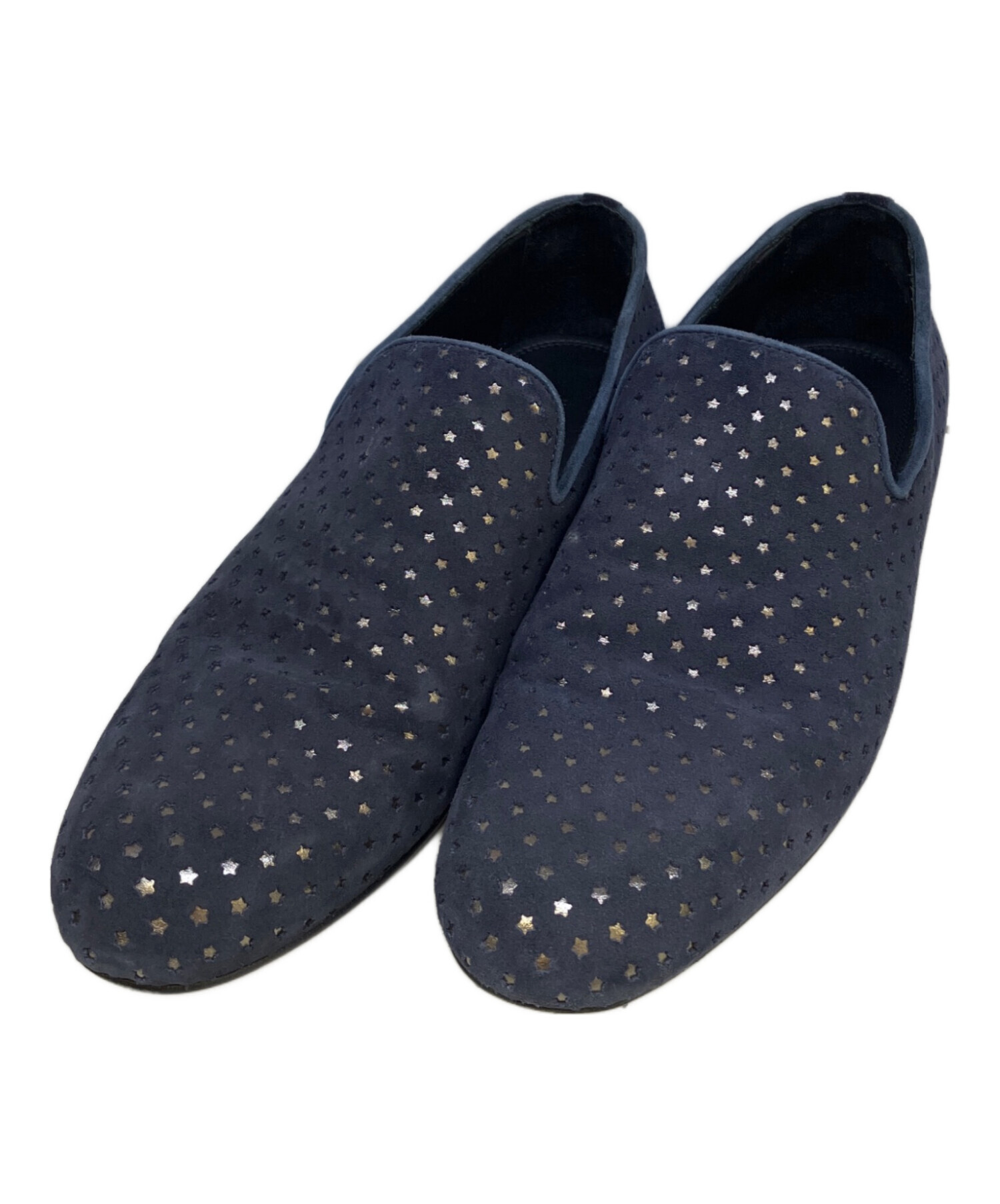 中古・古着通販】JIMMY CHOO (ジミーチュウ) ローファー ネイビー 