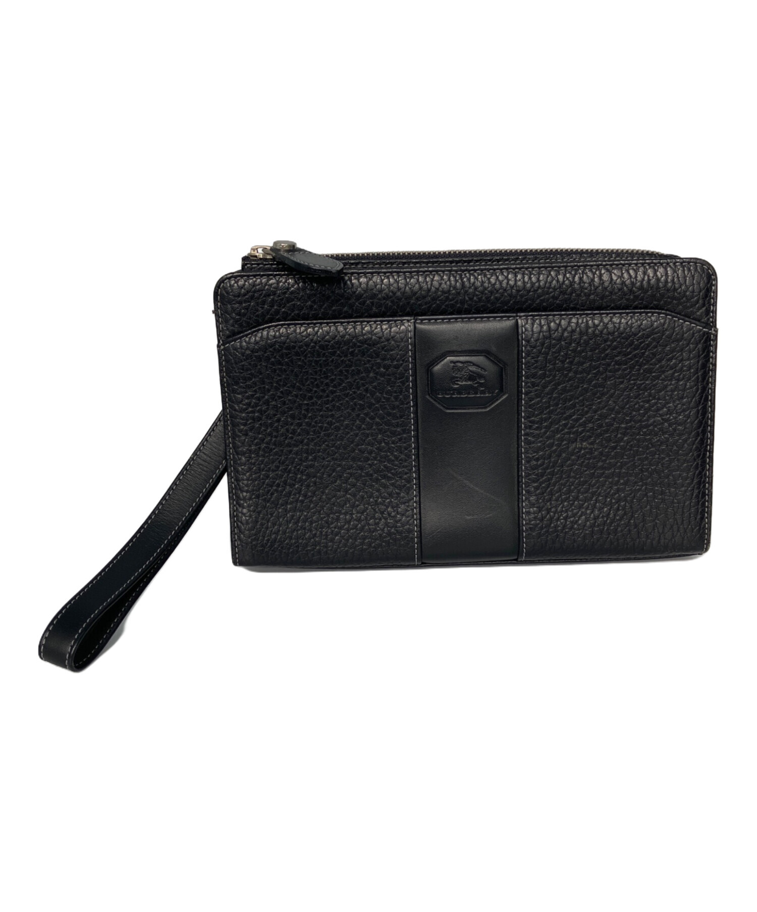 BURBERRY バーバリー レザー リストレット ポーチ クラッチ バッグ 中古・古着通販】BURBERRY (バーバリー) クラッチバッグ ブラック