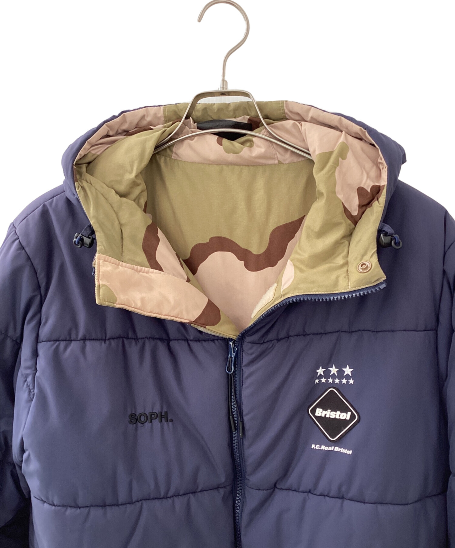 【美品】SOPH ソフ Bristol ナイロンジャケット ネイビー 48 中古・古着通販】SOPH. (ソフ) 中綿ジャケット ネイビー サイズ:L