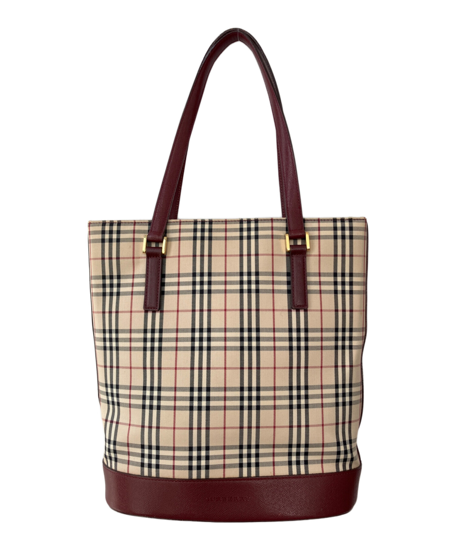 中古・古着通販】BURBERRY (バーバリー) トートバッグ レッド×ベージュ