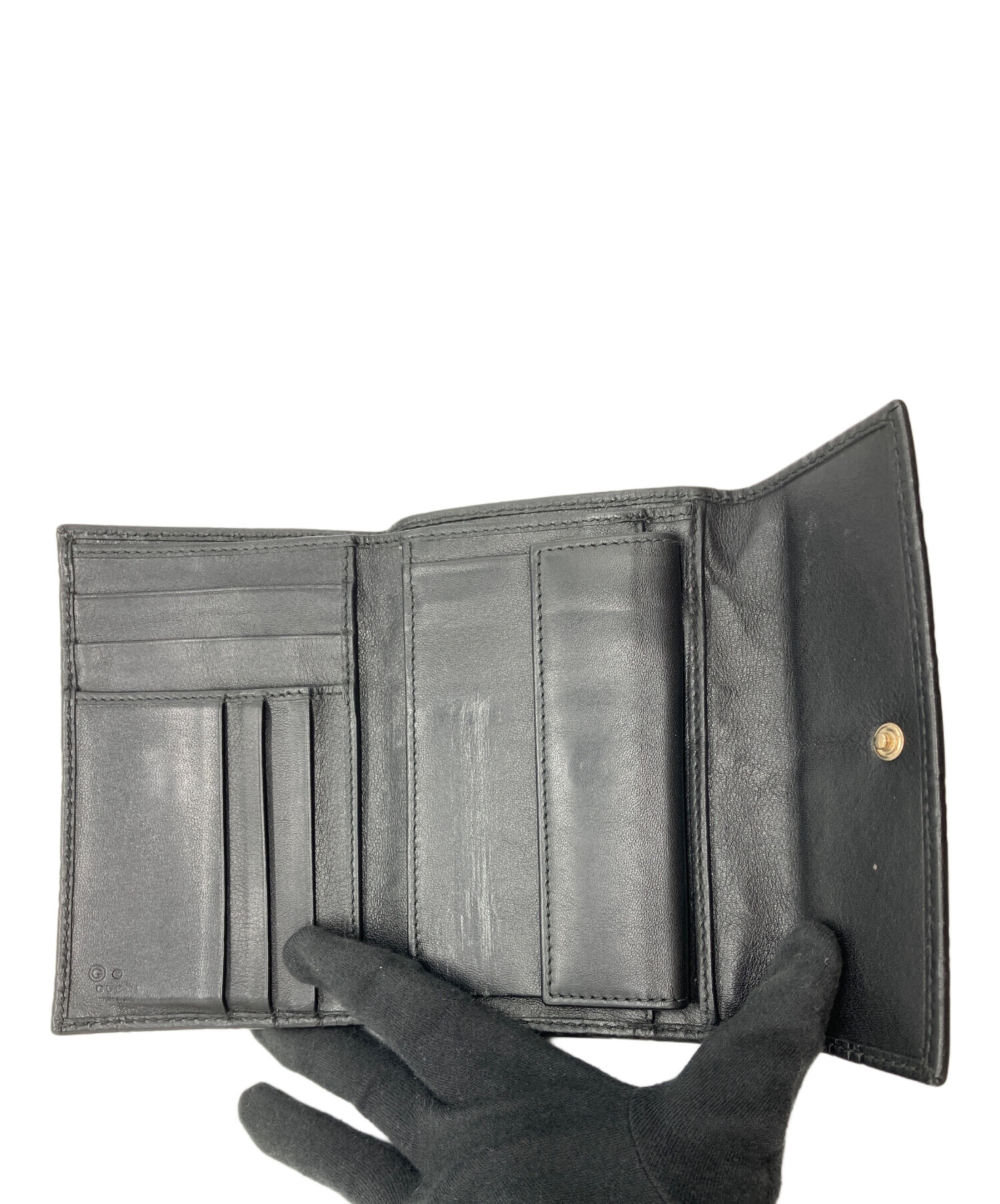 中古・古着通販】GUCCI (グッチ) 2つ折り財布 ブラック｜ブランド