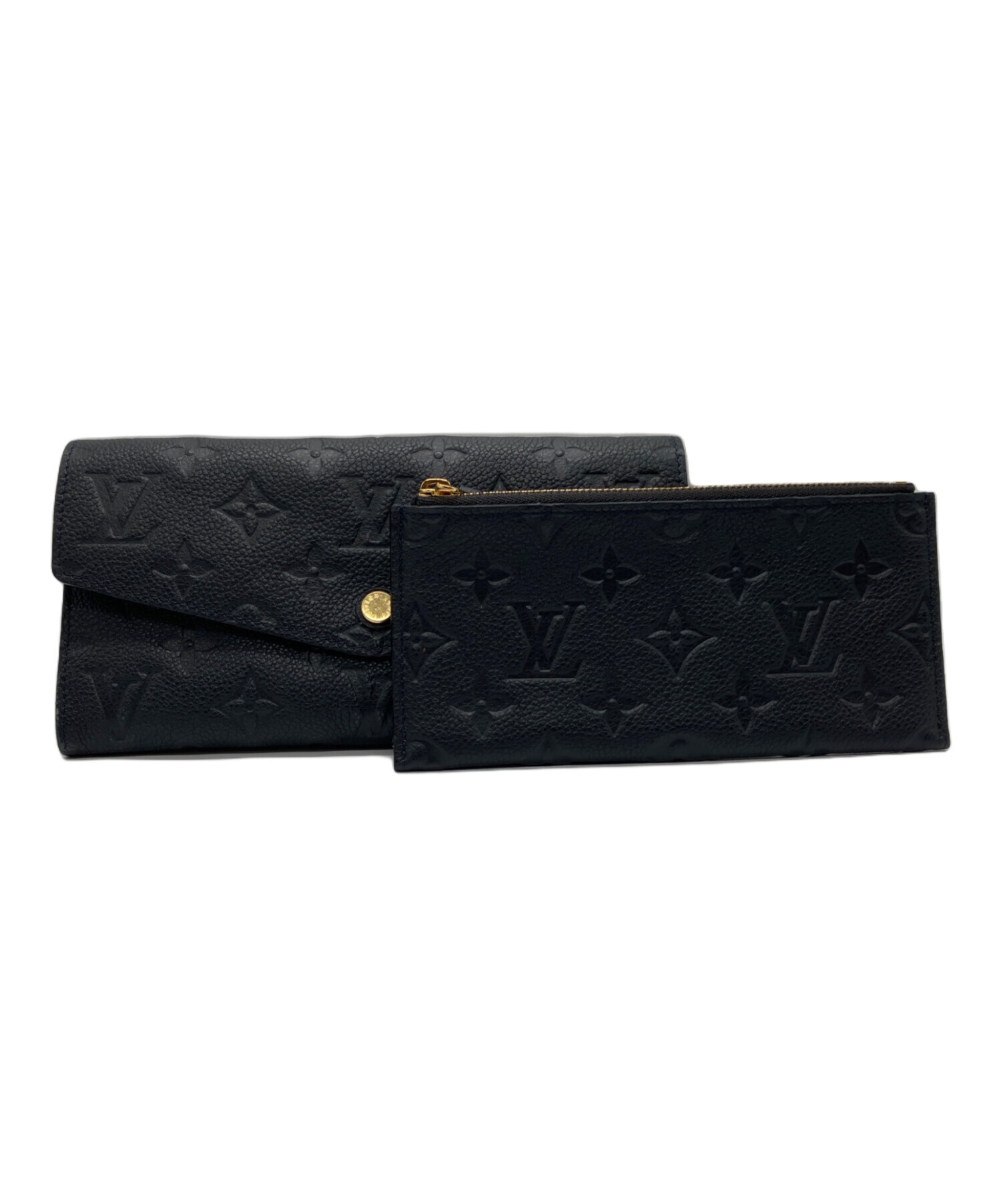LOUIS VUITTON 長財布 ブラック ジャンク品 中古・古着通販】LOUIS VUITTON (ルイ ヴィトン) 長財布 ブラック