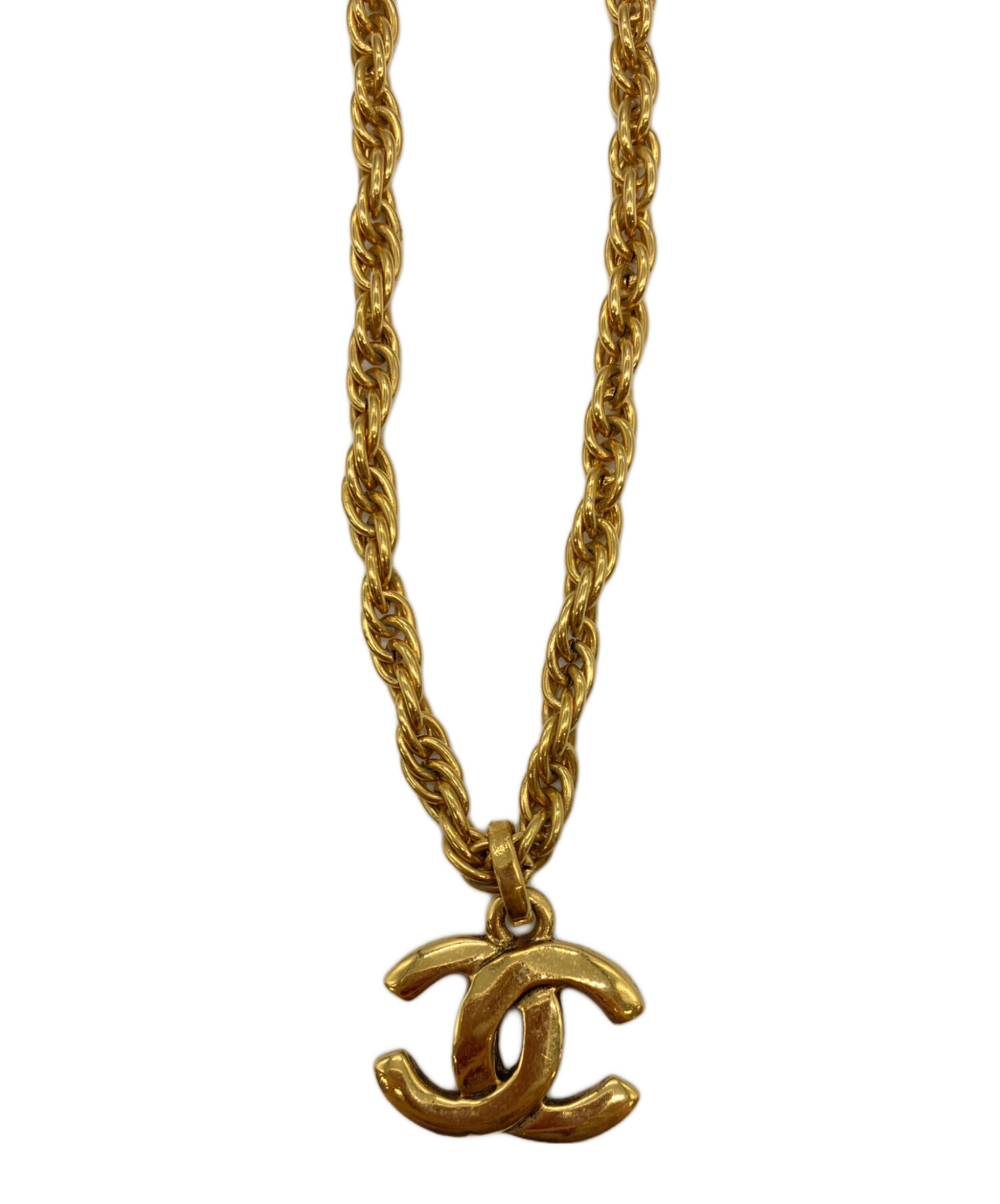 中古　美品　シャネル　CHANEL　ゴールド　ロゴ　ペンダント　ネックレス 中古・古着通販】CHANEL (シャネル) ココマークネックレス ゴールド