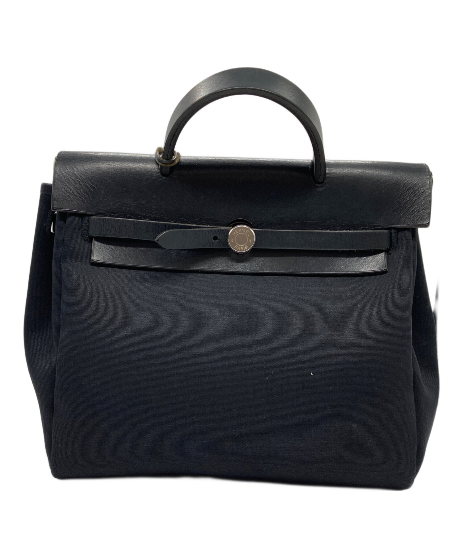 HERMES 2way トートバッグ ブラック レザー 中古・古着通販】HERMES (エルメス) 2WAYバッグ ブラック｜ブランド