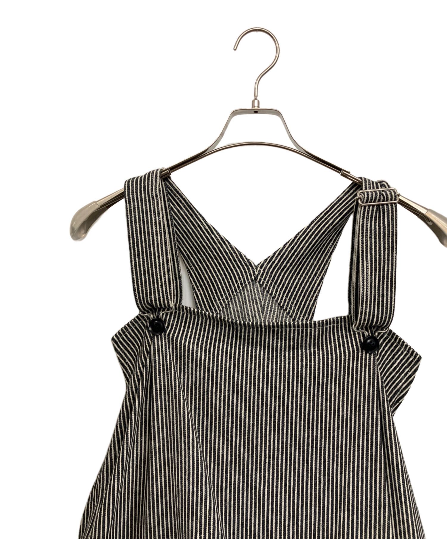 中古・古着通販】Y's (ワイズ) サロペット ホワイト×ブラック サイズ:2
