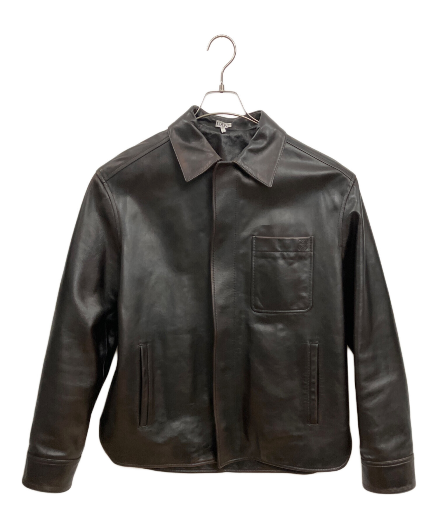 中古・古着通販】LOEWE (ロエベ) レザージャケット ブラウン サイズ:44