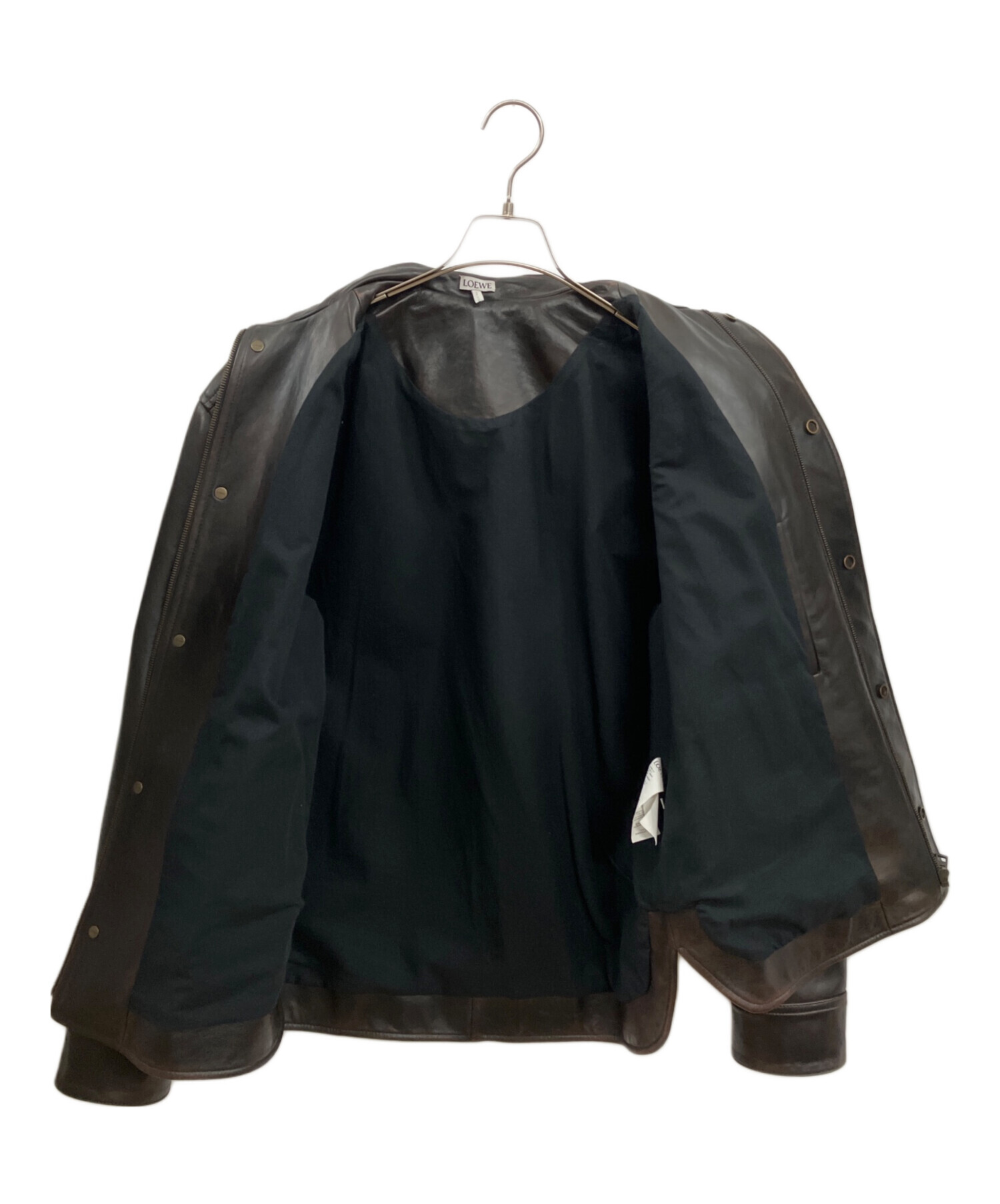 中古・古着通販】LOEWE (ロエベ) レザージャケット ブラウン サイズ:44