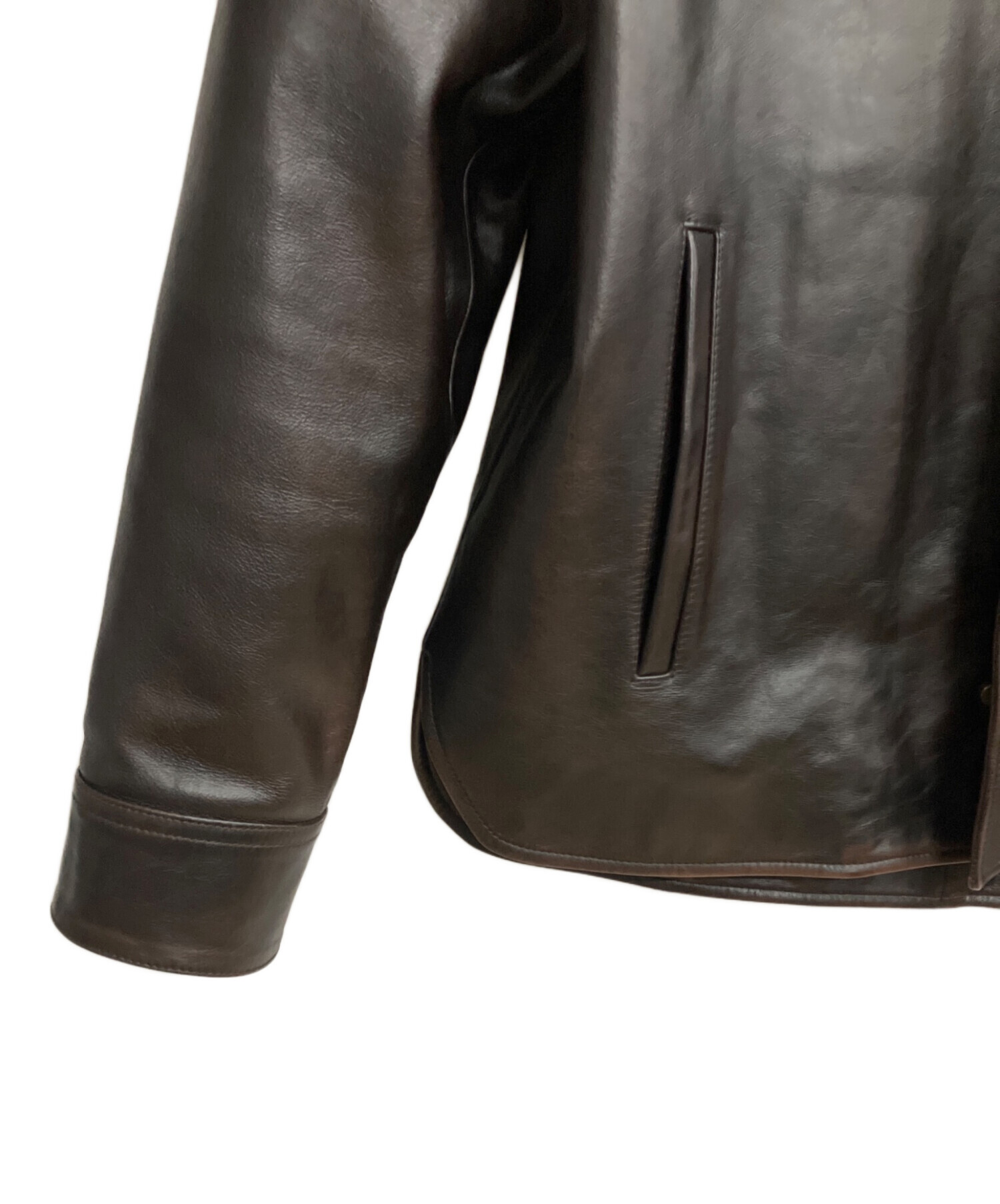 中古・古着通販】LOEWE (ロエベ) レザージャケット ブラウン サイズ:44