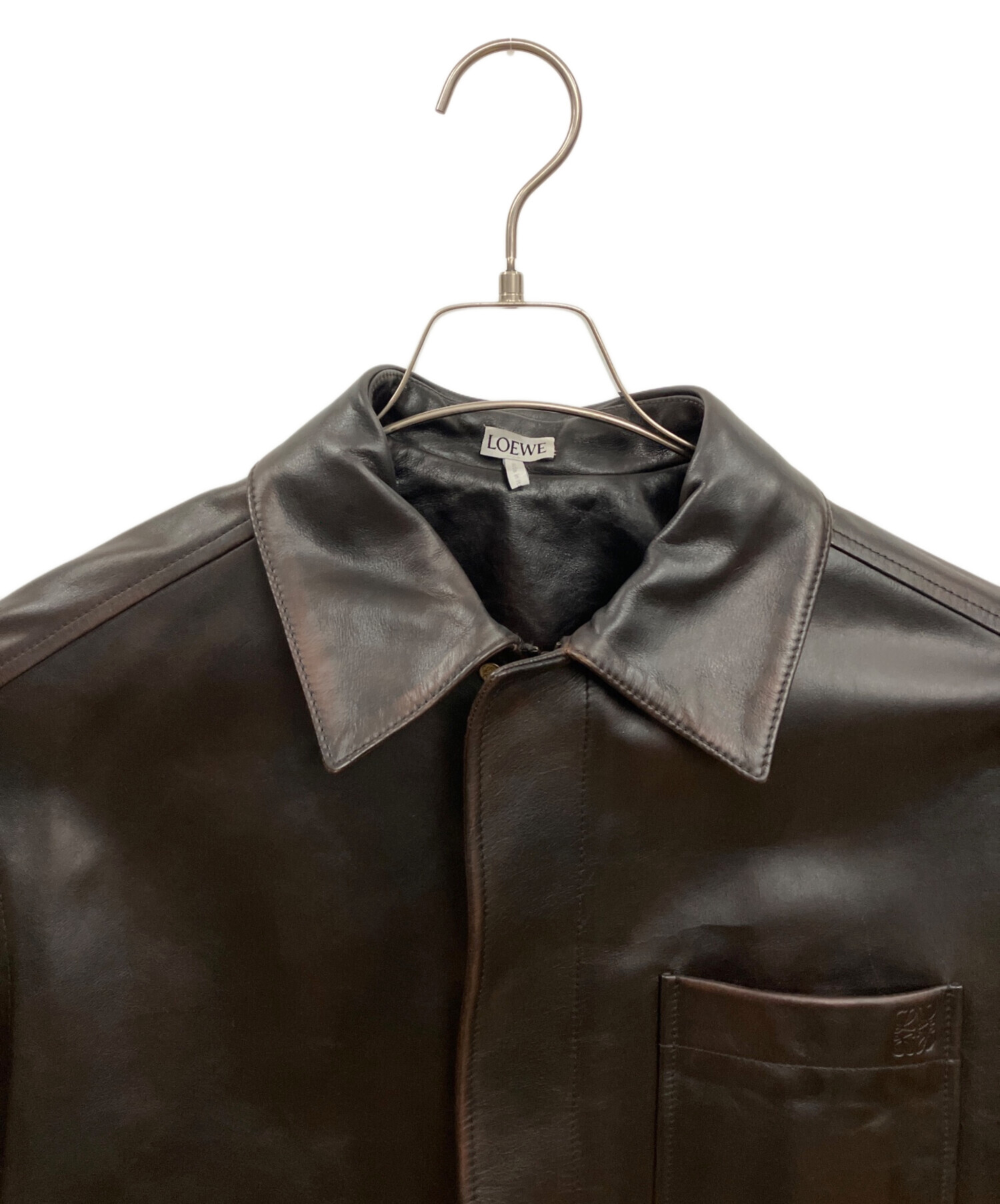中古・古着通販】LOEWE (ロエベ) レザージャケット ブラウン サイズ:44