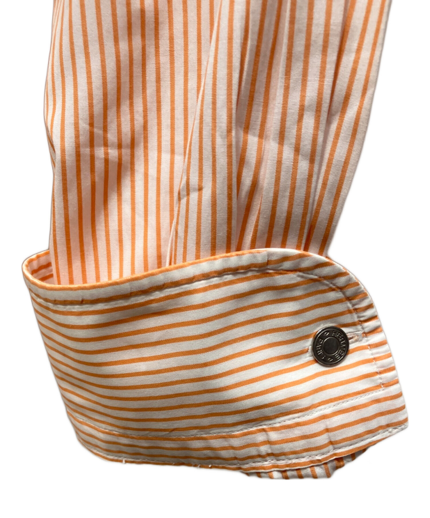HERMES エルメス オレンジ コットンシャツ 中古・古着通販】HERMES (エルメス) ドレスシャツ オレンジ サイズ:L