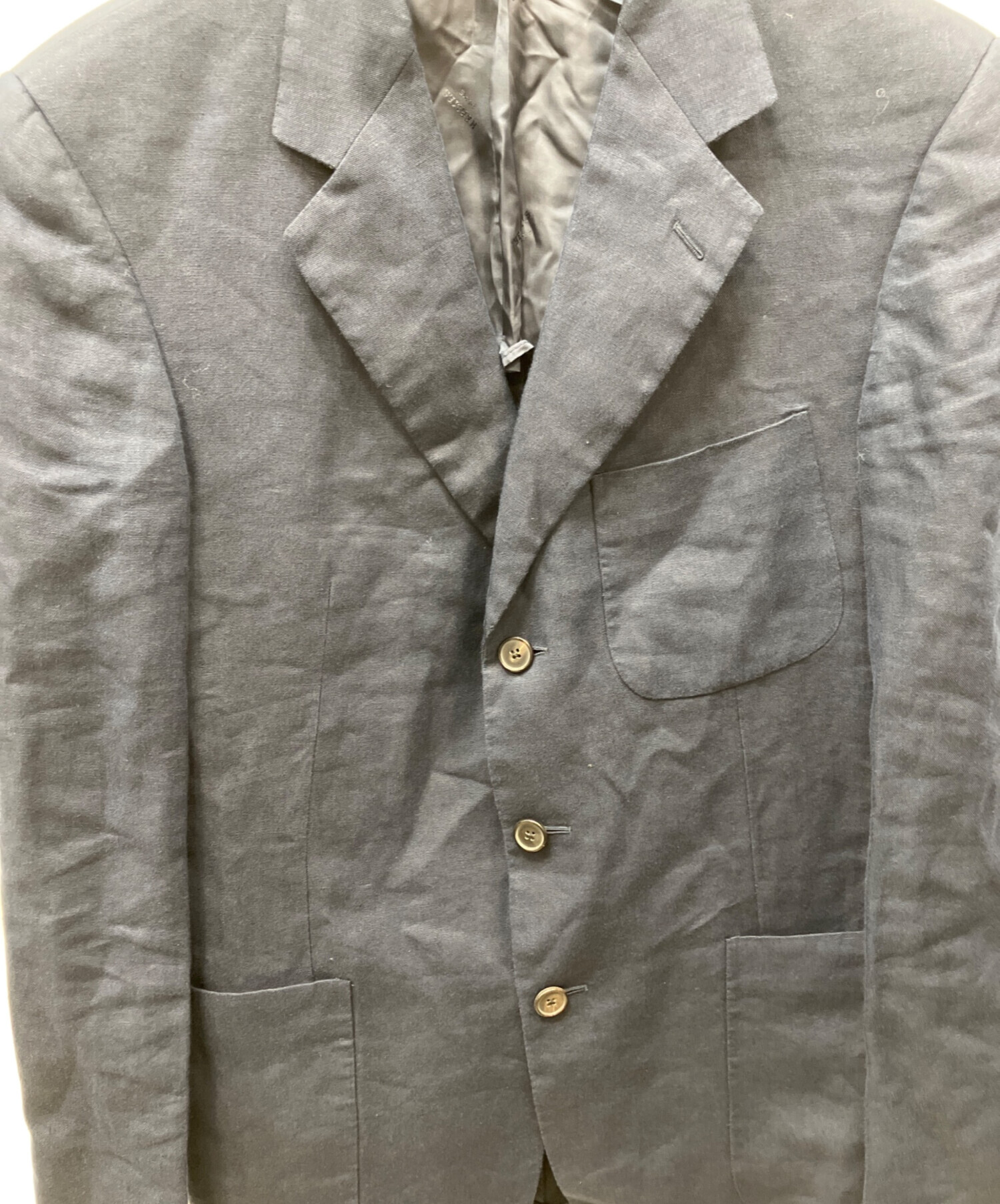 HERMES エルメス ヴィンテージ ジャケット リネン size40 中古・古着通販】HERMES (エルメス) リネンジャケット ブラック サイズ