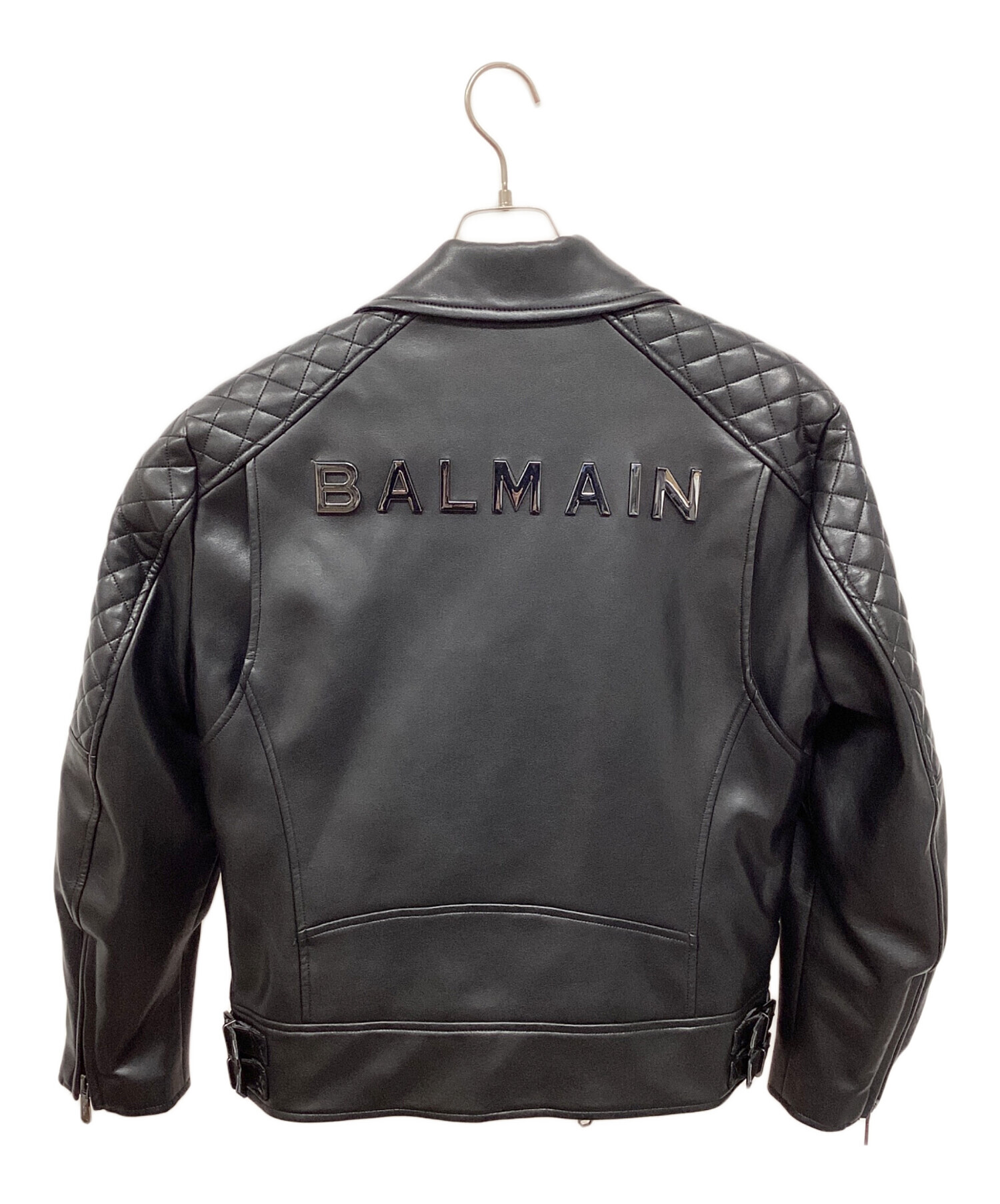 中古・古着通販】BALMAIN (バルマン) ライダースジャケット ブラック