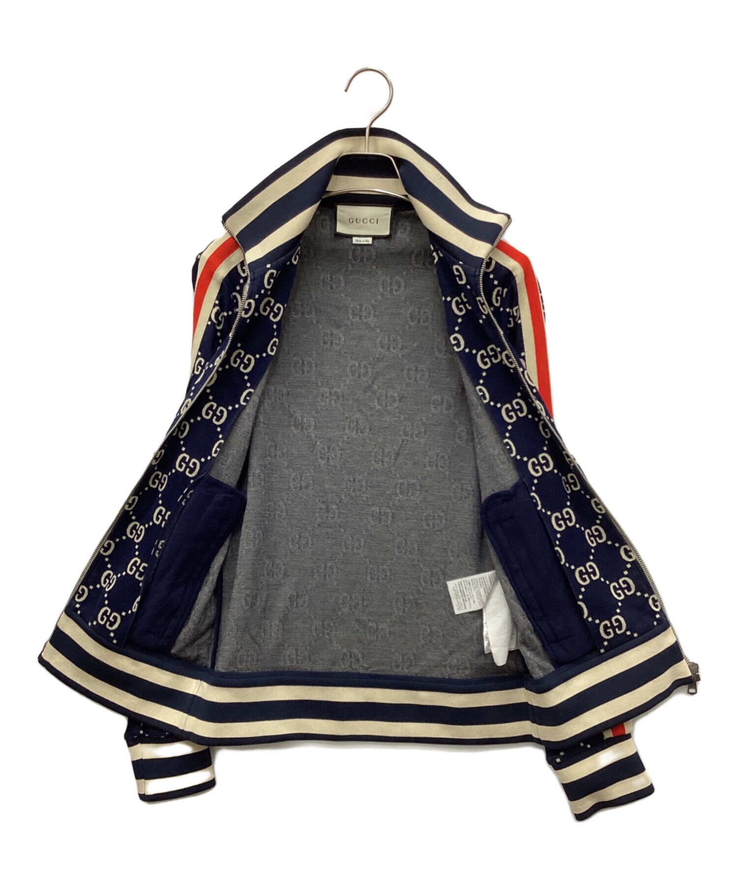 中古・古着通販】GUCCI (グッチ) トラックジャケット ネイビー サイズ 中古・古着通販】GUCCI (グッチ) トラックジャケット ネイビー サイズ