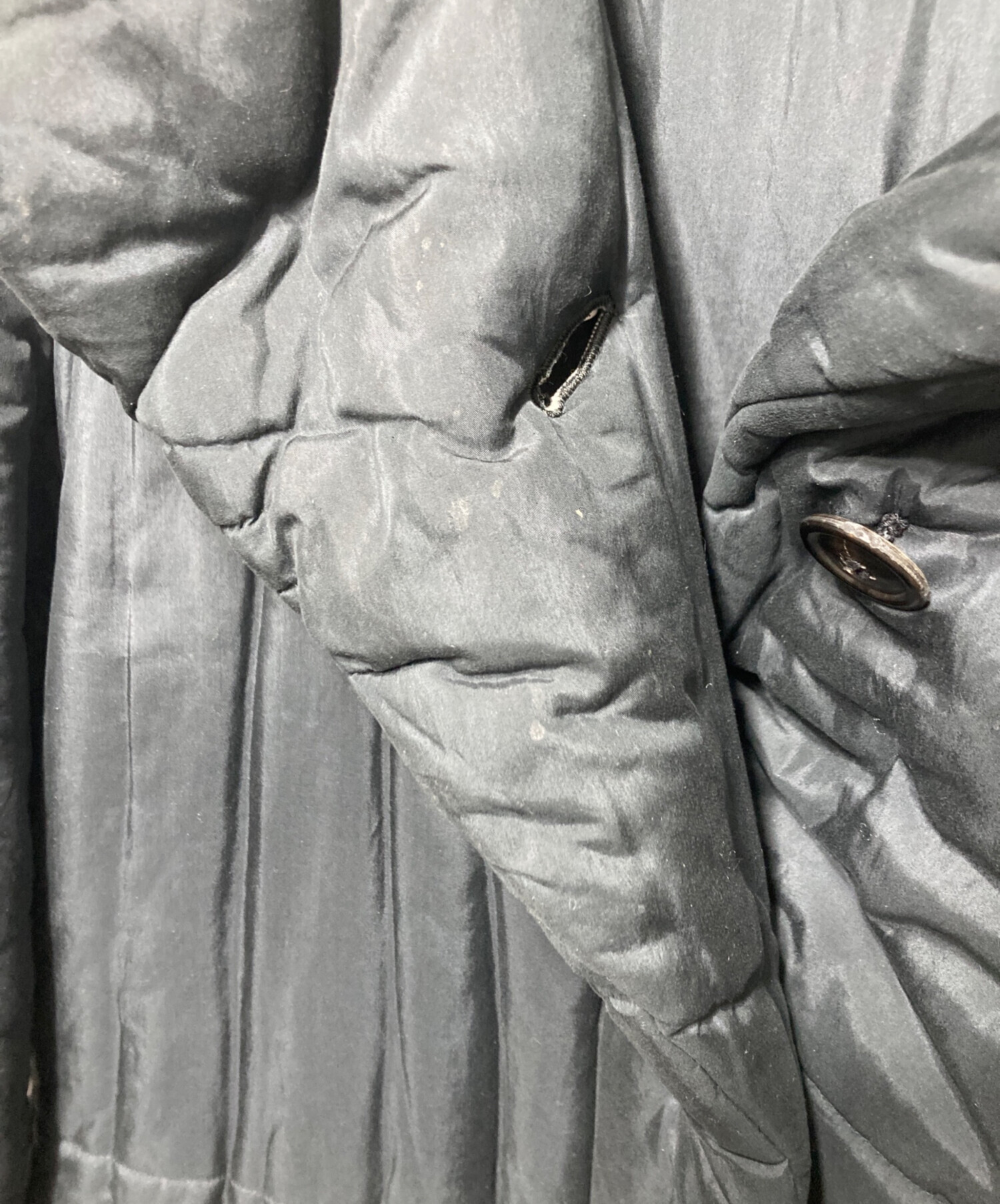 中古・古着通販】ISSEY MIYAKE (イッセイミヤケ) 中綿コート ブラック