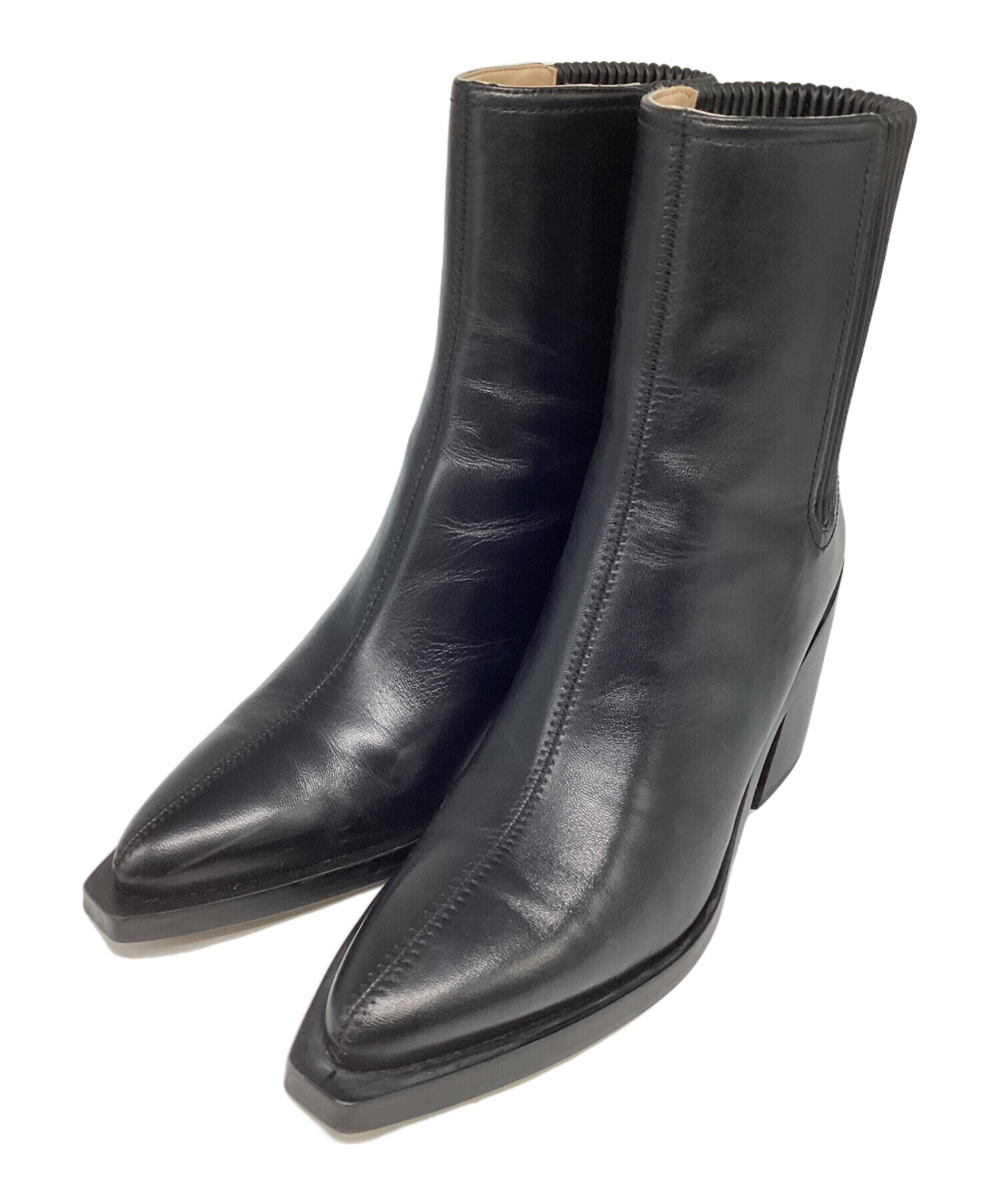 送料込み☆COACH ブラックレザーブーツ 中古・古着通販】COACH (コーチ) レザーブーツ ブラック サイズ:6.5