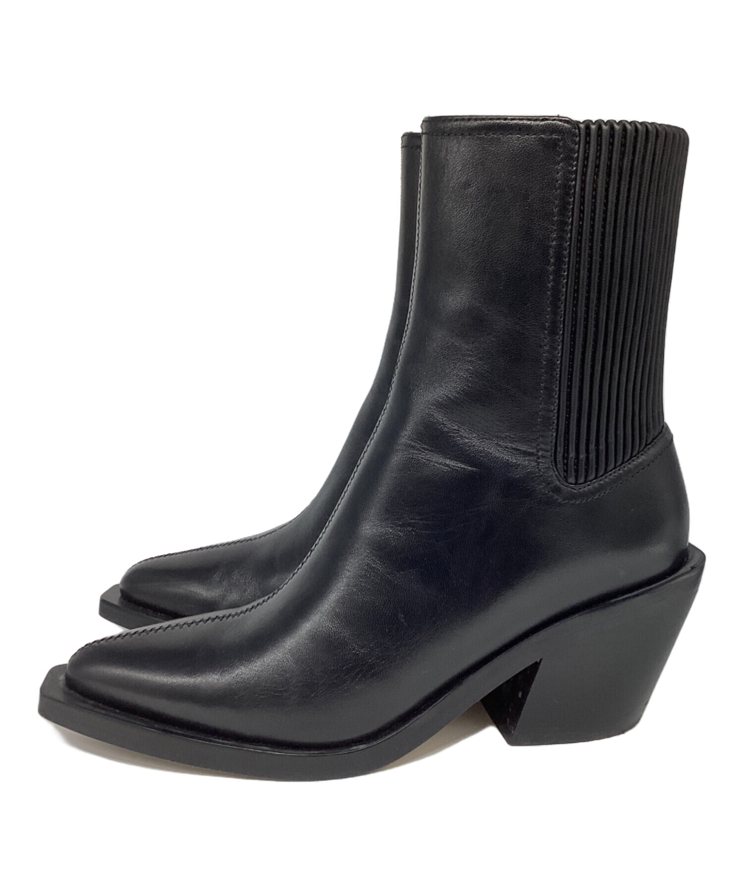 中古・古着通販】COACH (コーチ) レザーブーツ ブラック サイズ:6.5