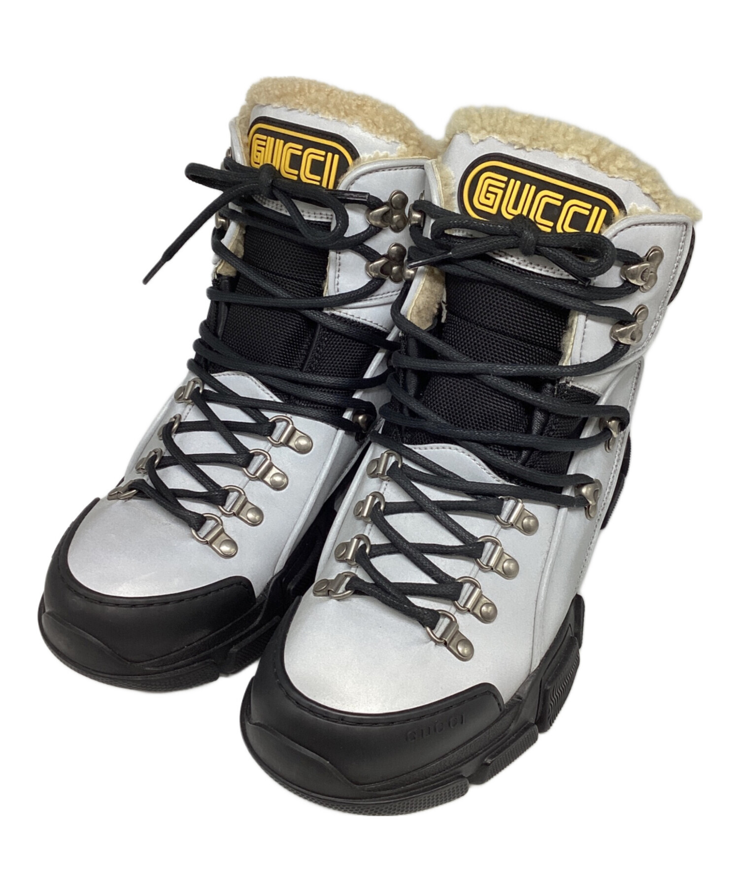 中古・古着通販】GUCCI (グッチ) スノーブーツ グレー サイズ:無し