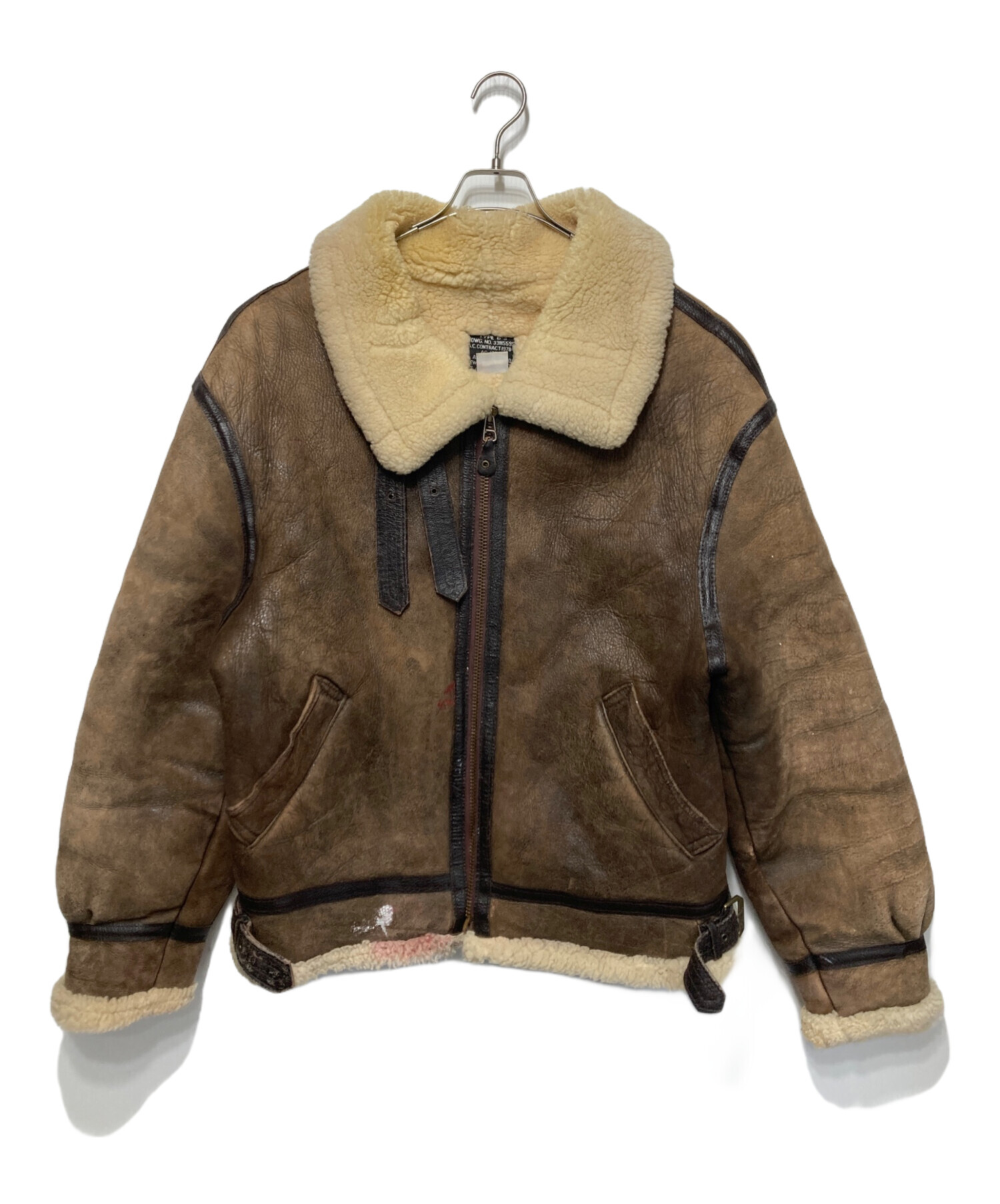 AVIREX B３ボマージャケット　８０年代　scovill ジッパー　値下げ 中古・古着通販】AVIREX (アヴィレックス) ボマージャケット ブラウン