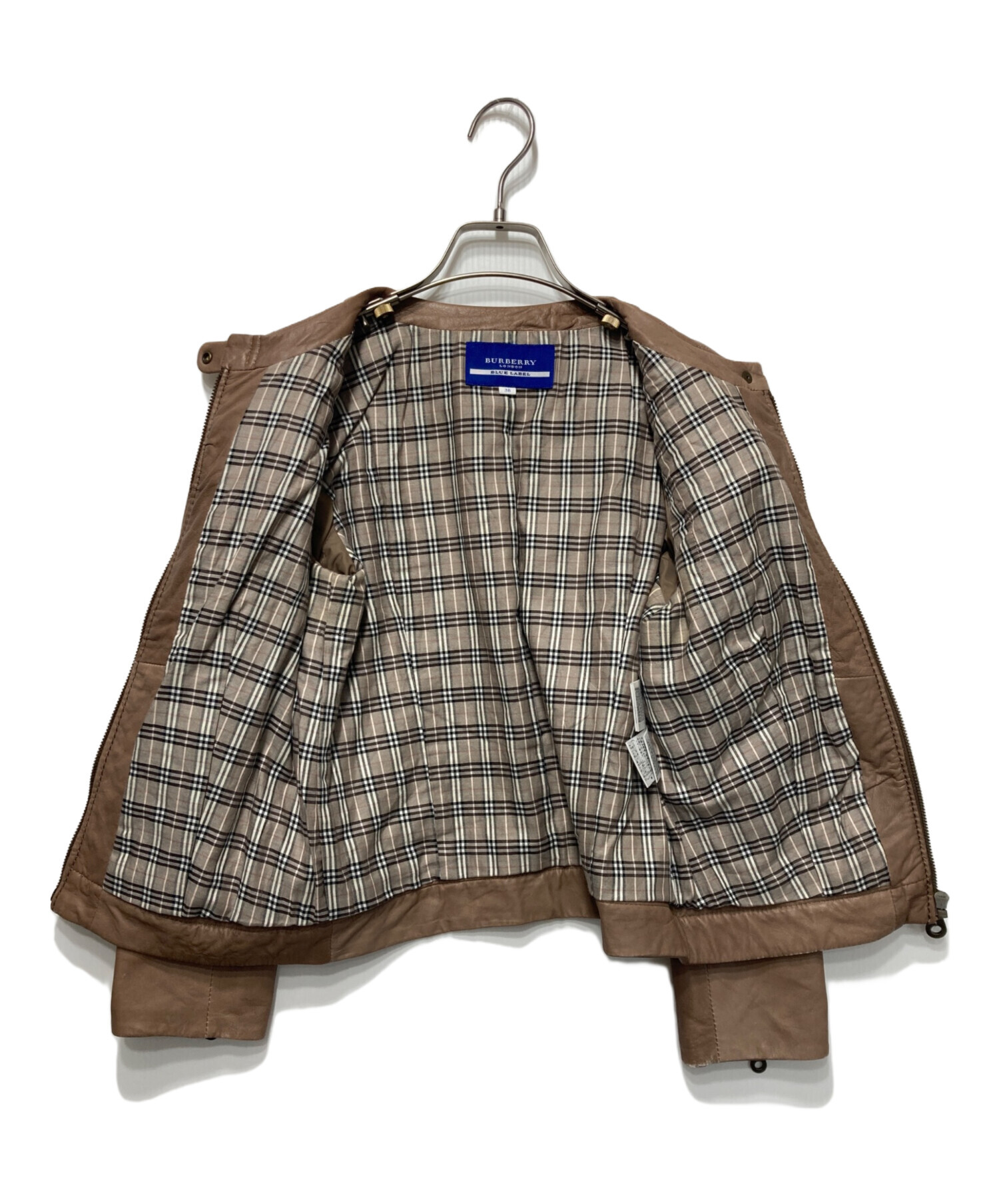 バーバリーブルーレーベル ラムレザージャケット 38 Burberry Blue