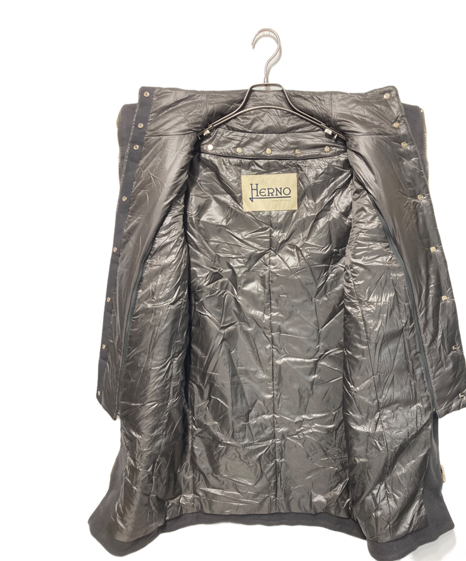 中古・古着通販】HERNO (ヘルノ) 中綿ライナー付きウールコート グレー