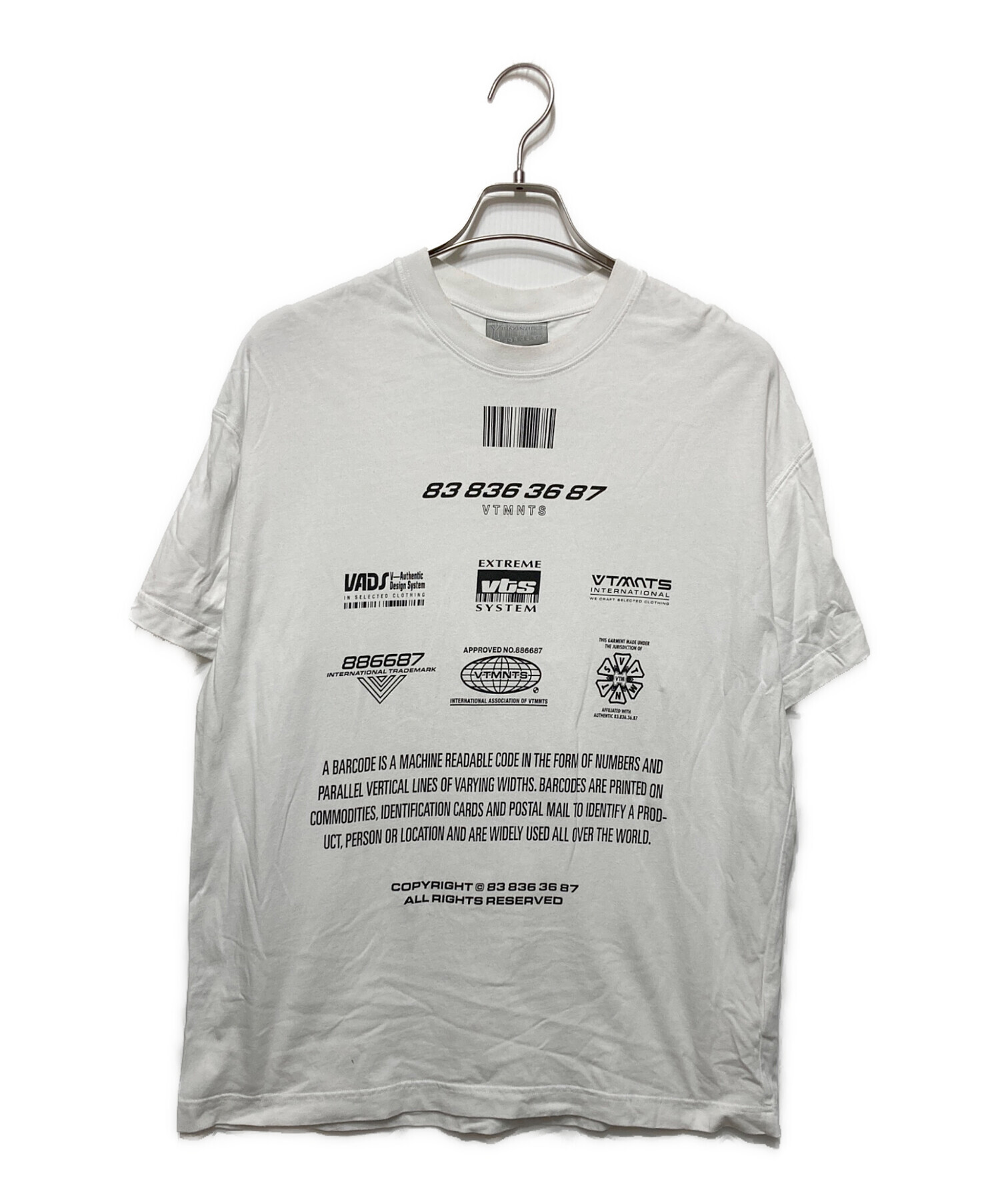 VTMNTS ブイティーエムエヌティーエス Tシャツ・カットソー S 黒 【古着】【中古】【送料無料】 中古・古着通販】VTMNTS (ブイティーエムエヌティーエス) Tシャツ