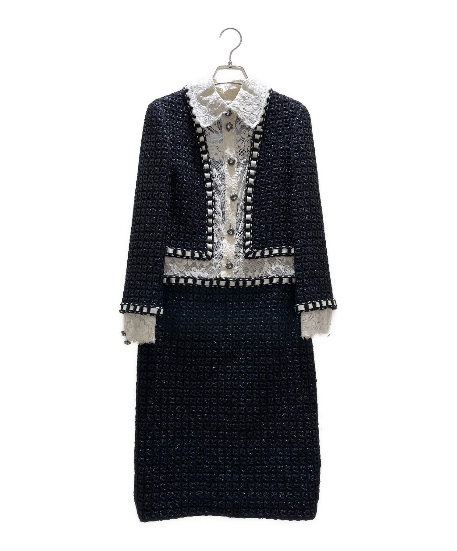 CHANEL レア　ワンピース 中古・古着通販】CHANEL (シャネル) ツイードレースワンピース