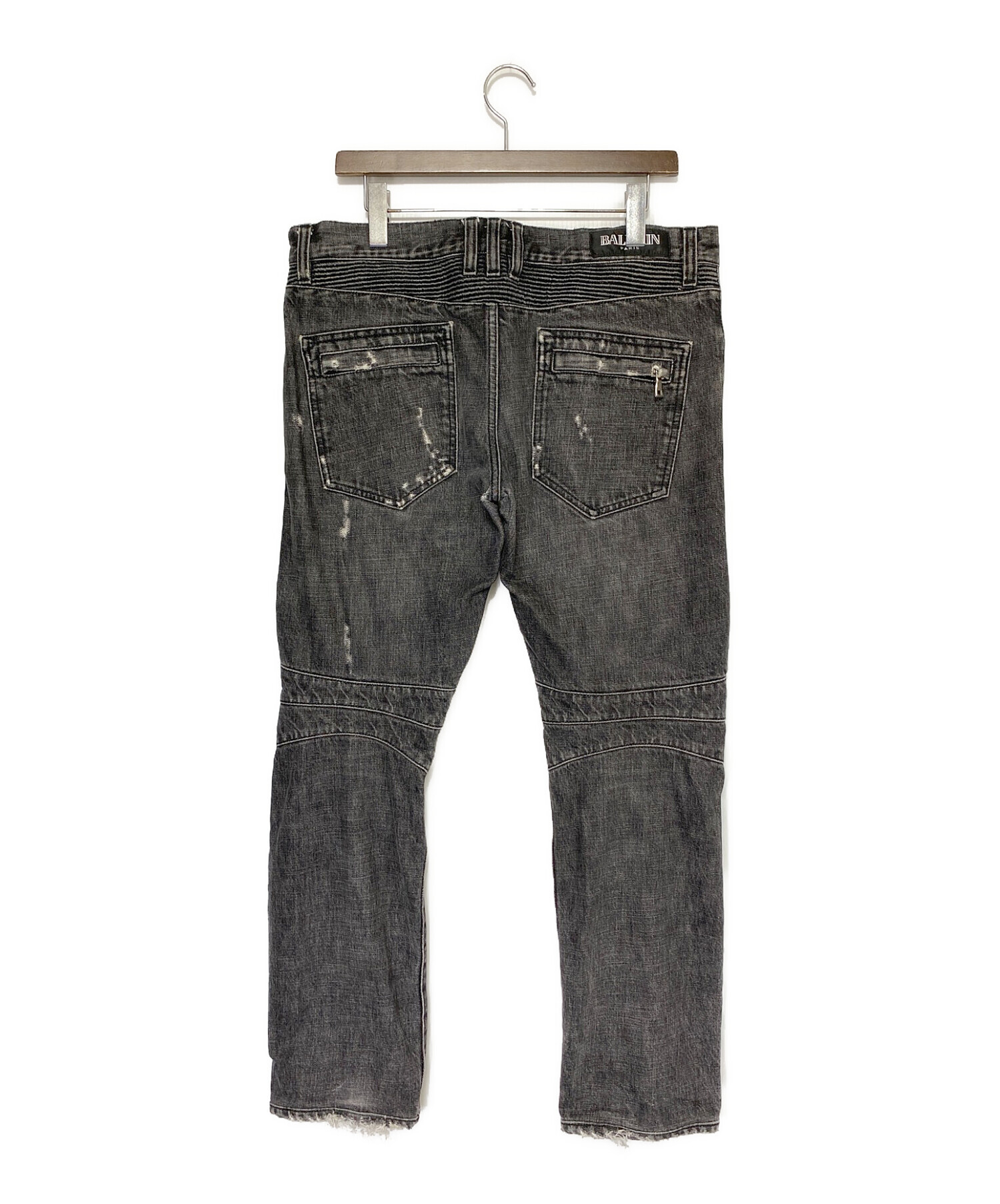 中古・古着通販】BALMAIN (バルマン) クラッシュバイカーデニム