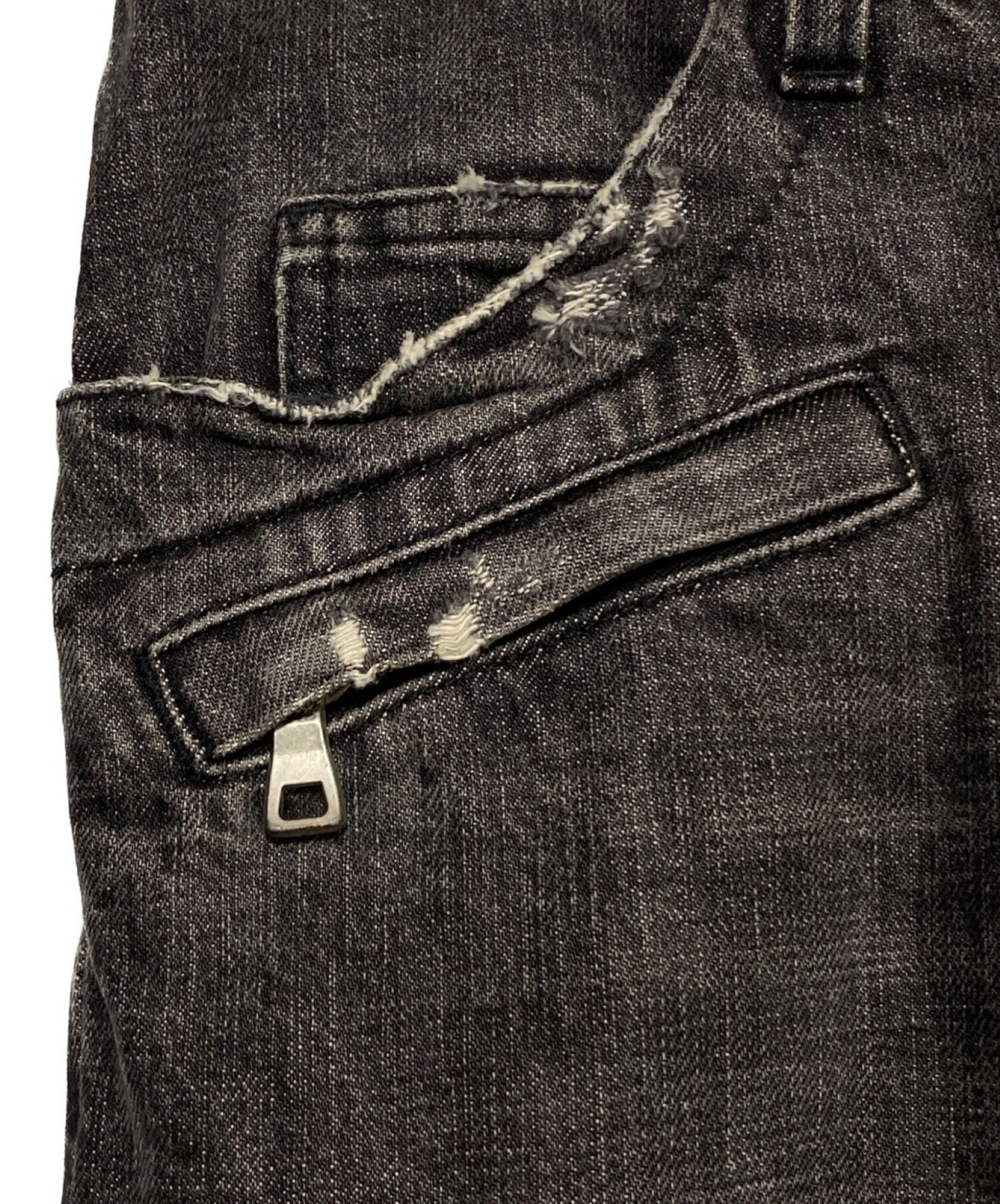 中古・古着通販】BALMAIN (バルマン) クラッシュバイカーデニム 中古・古着通販】BALMAIN (バルマン) クラッシュバイカーデニム