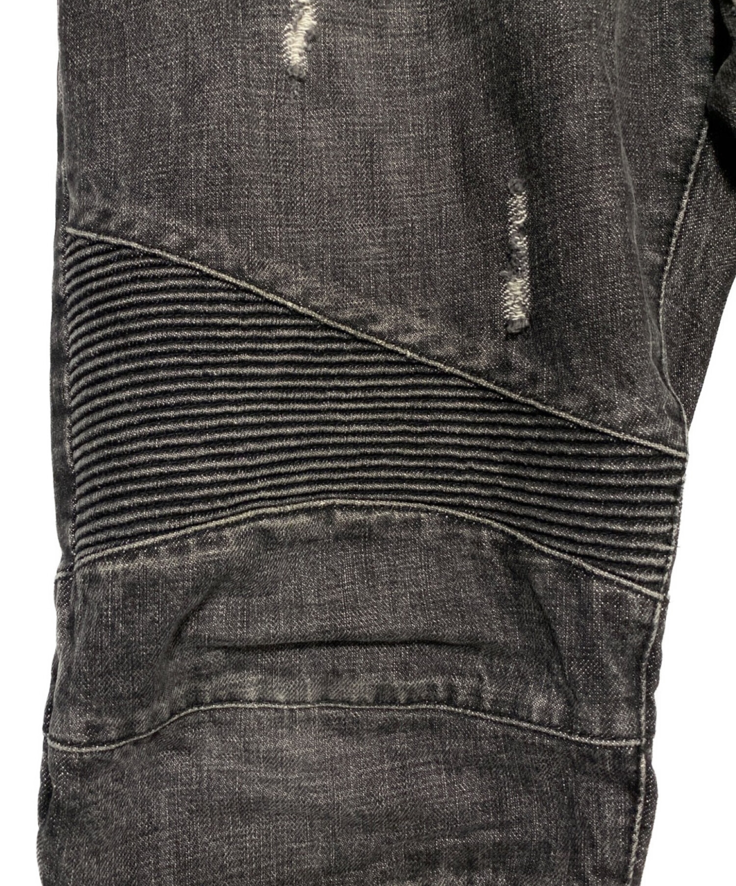 中古・古着通販】BALMAIN (バルマン) クラッシュバイカーデニム