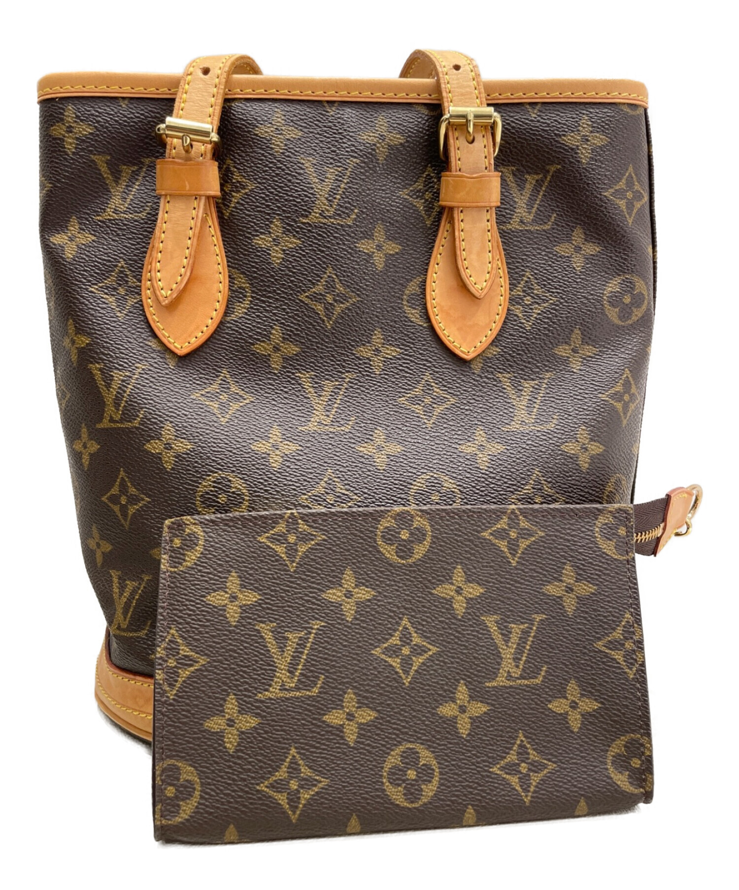 LOUIS VUITTON バケットPM ハンドバッグ 中古・古着通販】LOUIS VUITTON (ルイ ヴィトン) バケットPM ブラウン