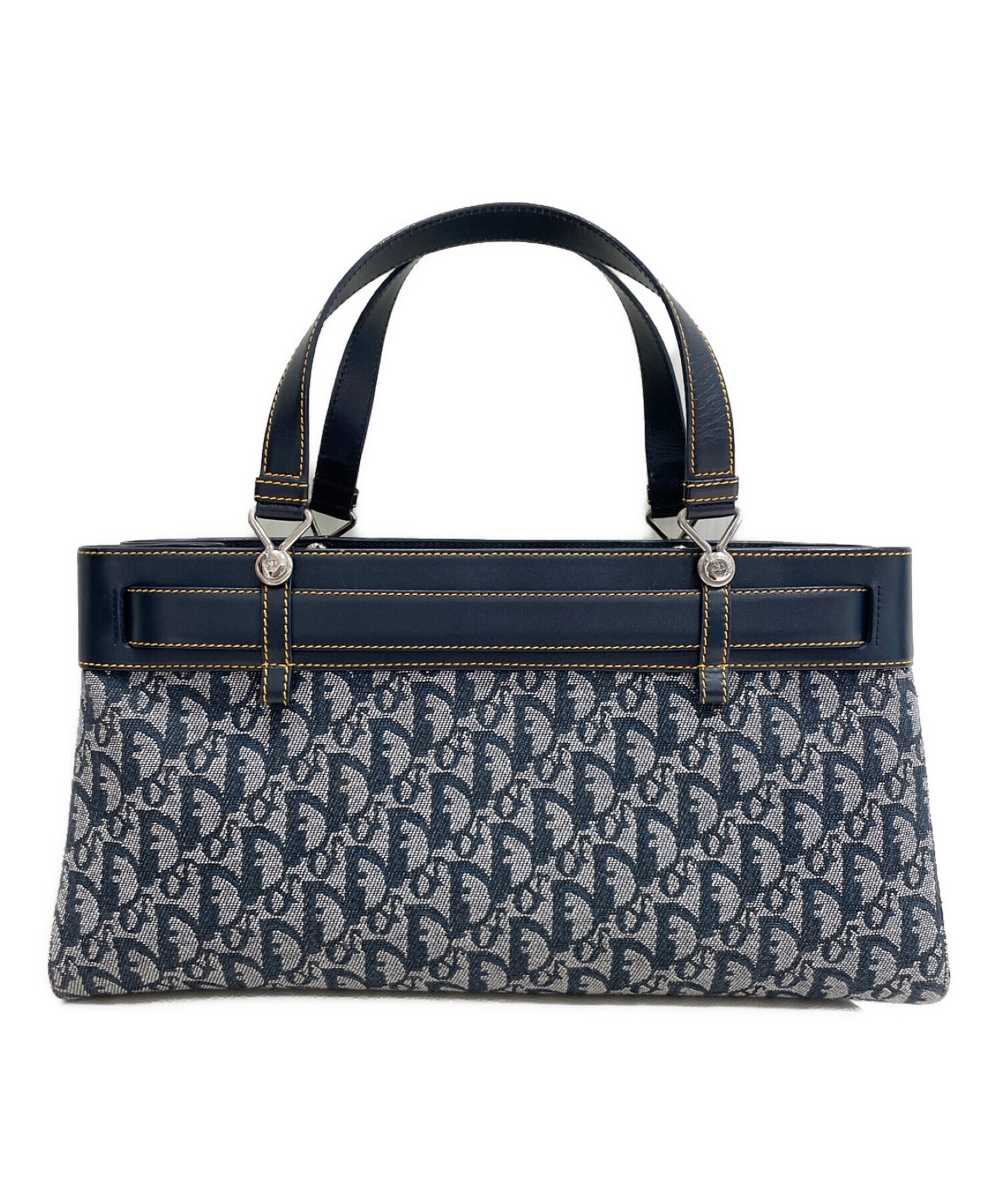 希少✨ クリスチャンディオール ハンドバッグ トロッター柄 ネイビー 中古・古着通販】Christian Dior (クリスチャン ディオール