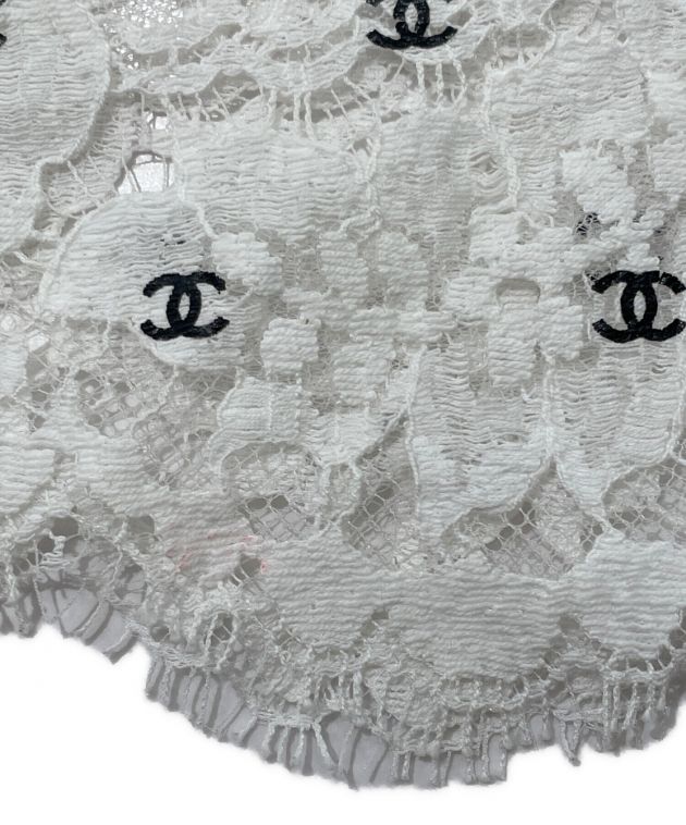 中古・古着通販】CHANEL (シャネル) CC PRONT WHITE LACE TOPS