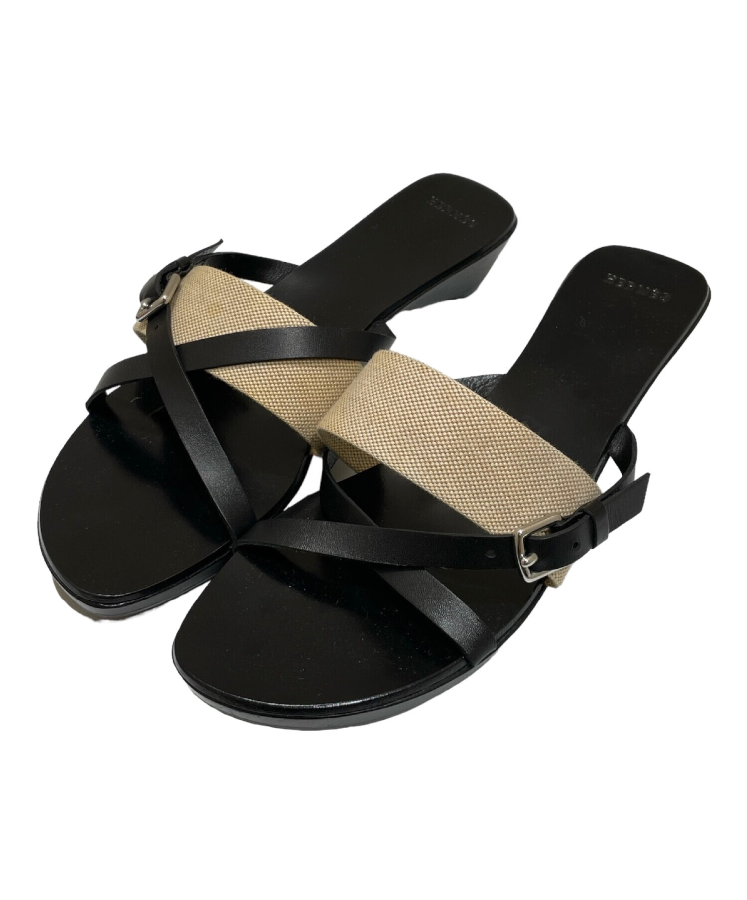 中古・古着通販】HERMES (エルメス) トワルアッシュ ミュール ブラック