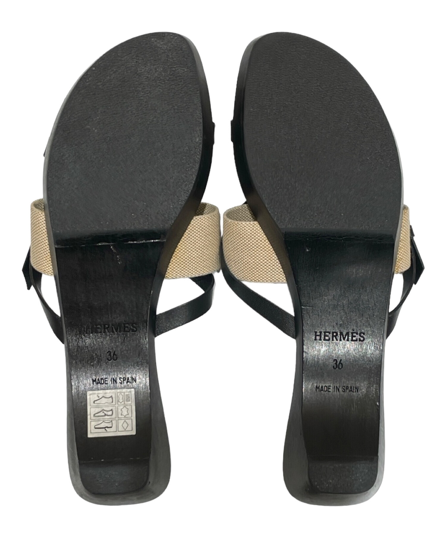 中古・古着通販】HERMES (エルメス) トワルアッシュ ミュール ブラック