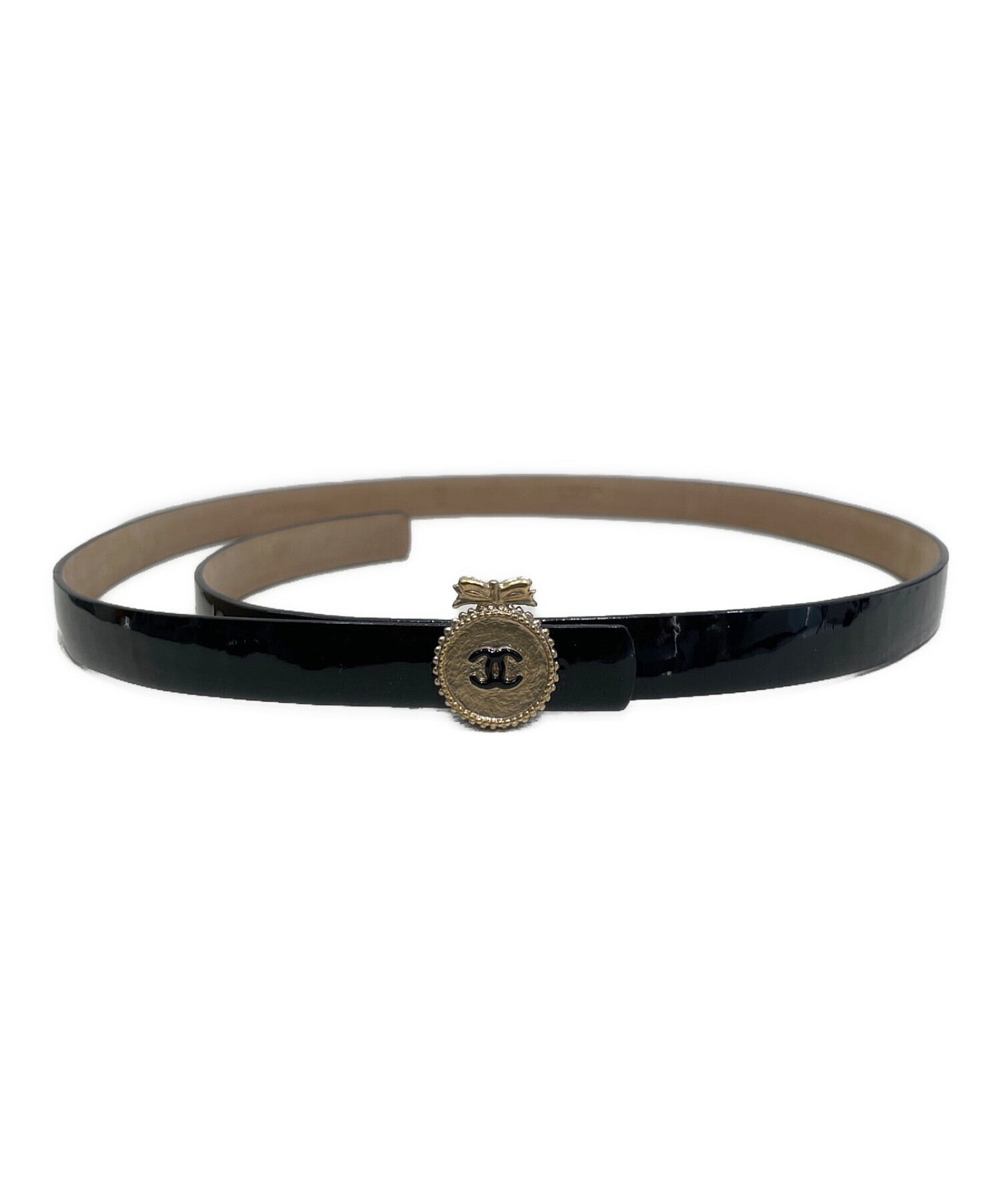 中古・古着通販】CHANEL (シャネル) 金プレートココマークベルト 