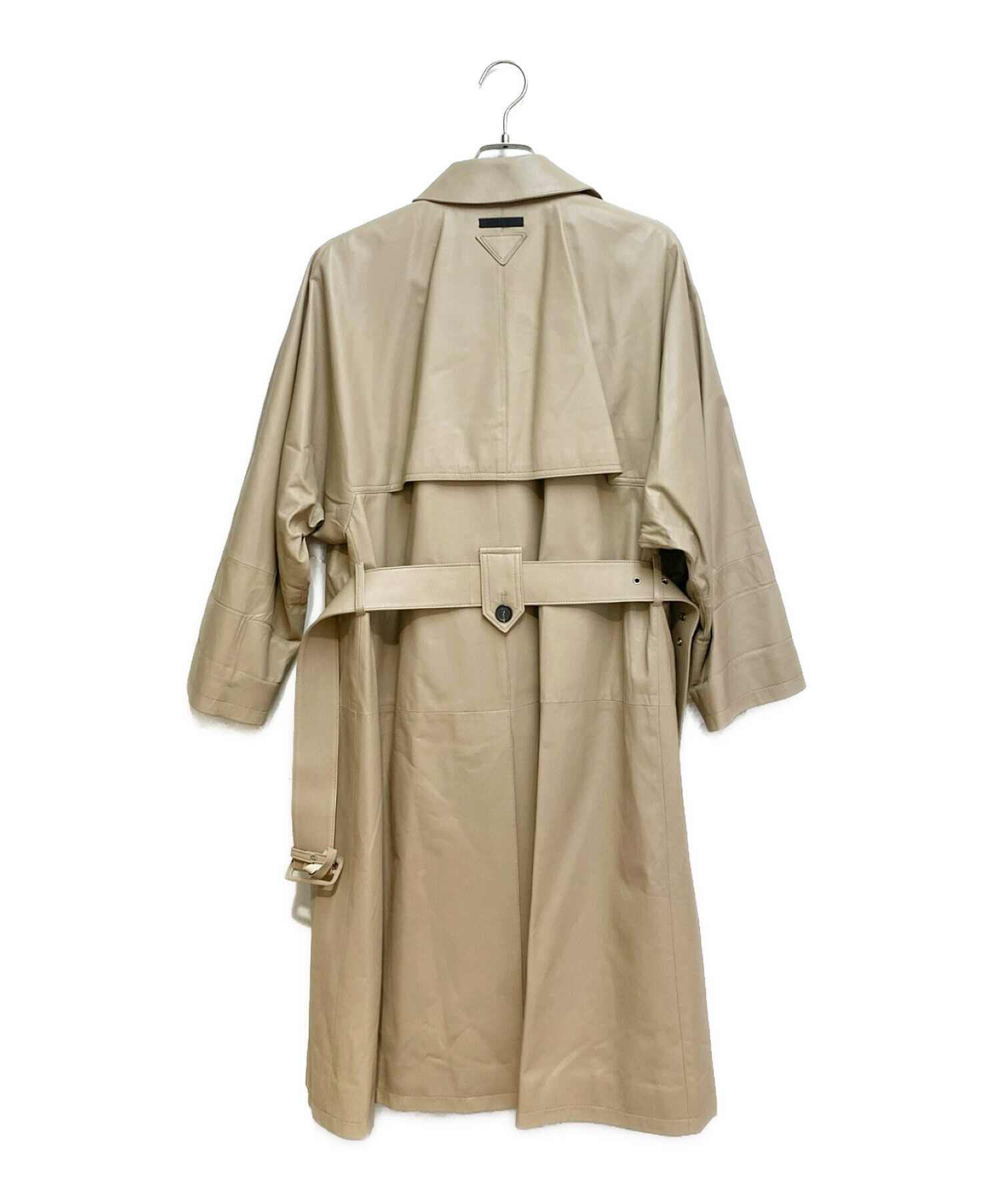 中古・古着通販】PRADA (プラダ) ラムレザートレンチコート ベージュ