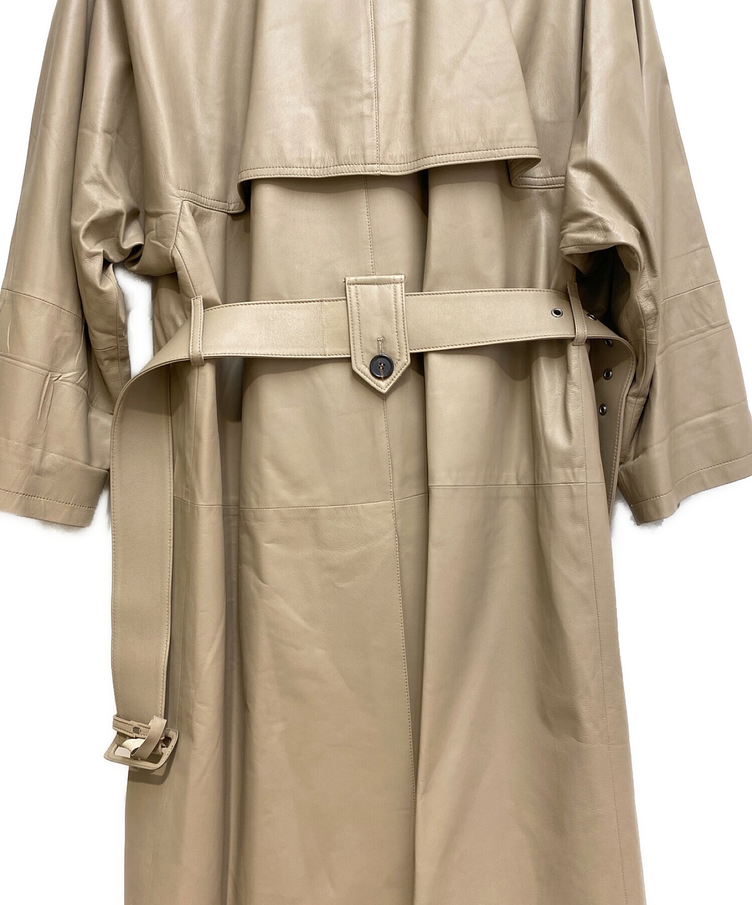 PRADAプラダ⭐︎トレンチコート希少36 中古・古着通販】PRADA (プラダ) ラムレザートレンチコート ベージュ