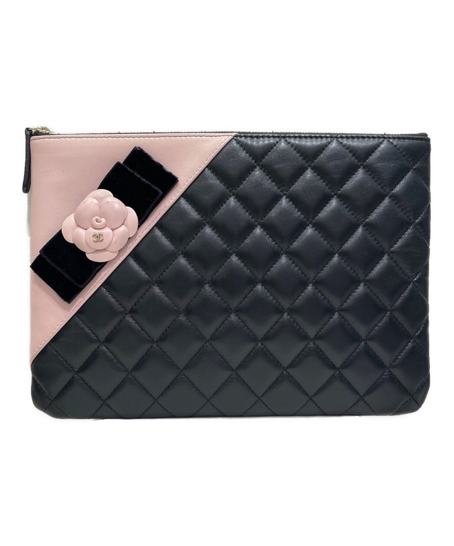 日本購入 CHANEL シャネル マトラッセ クラッチバッグ ブラック 