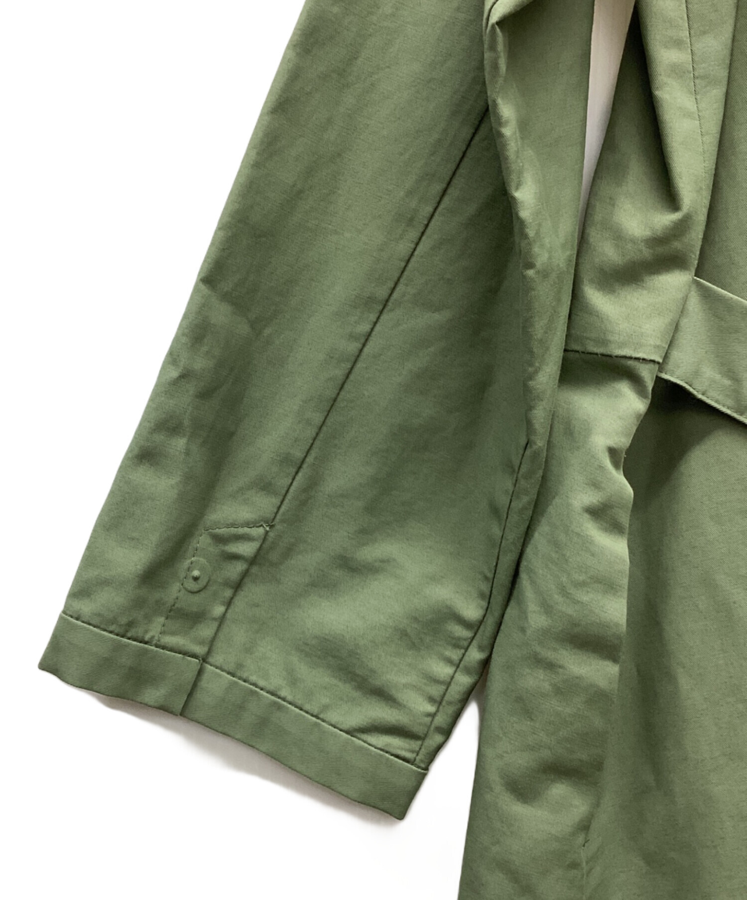 中古・古着通販】Crespi (クレスピ) ノーカラーコート グリーン サイズ 