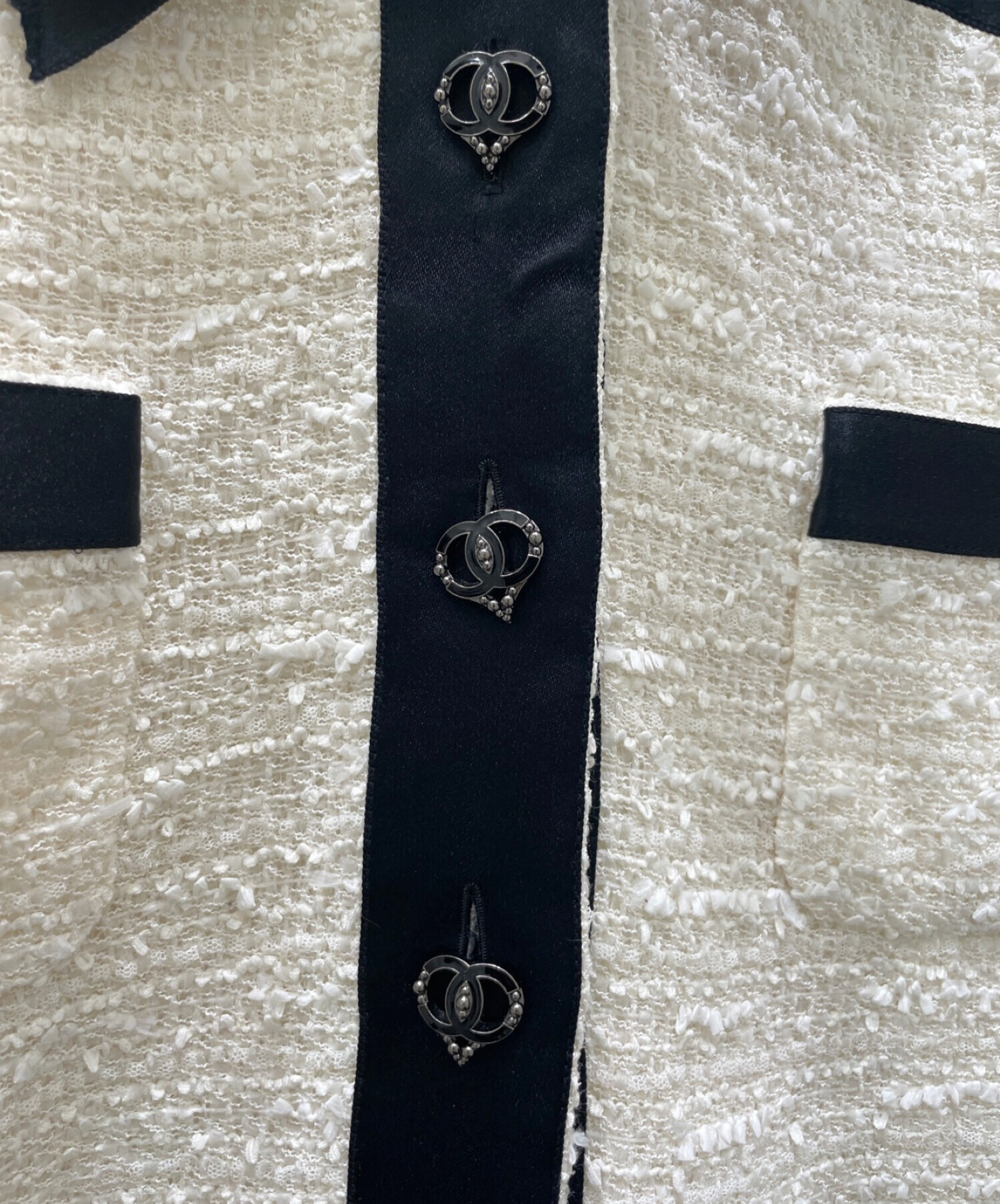 中古・古着通販】CHANEL (シャネル) ハートボタンツイードワンピース 