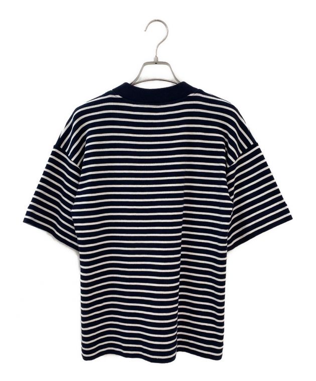 中古・古着通販】CELINE (セリーヌ) ボーダー半袖ニット ネイビー