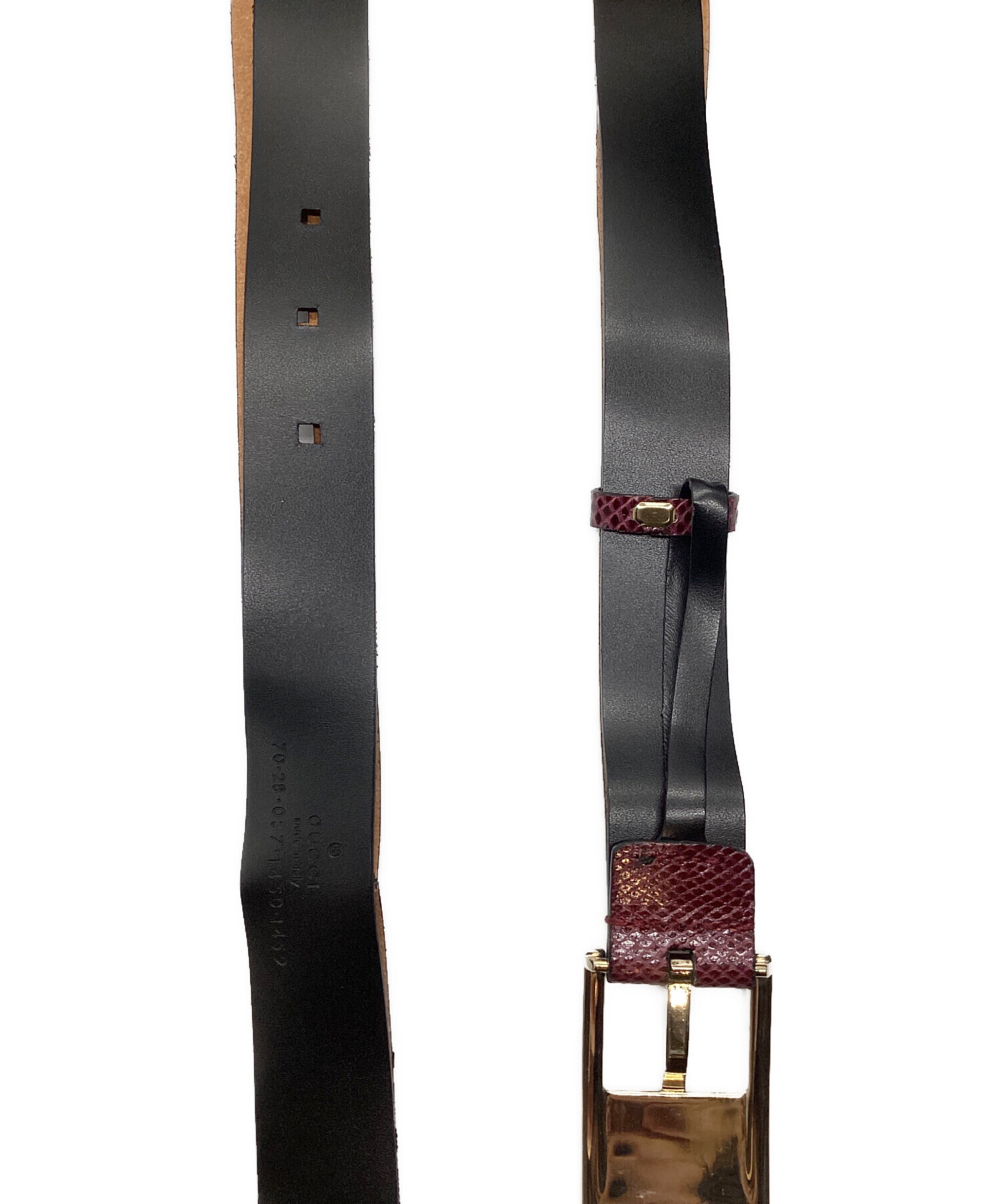 未使用 GUCCI グッチ 本革 レザー ベルト ブラック/ボルドー 中古・古着通販】GUCCI (グッチ) ベルト ボルドー｜ブランド・古着通販