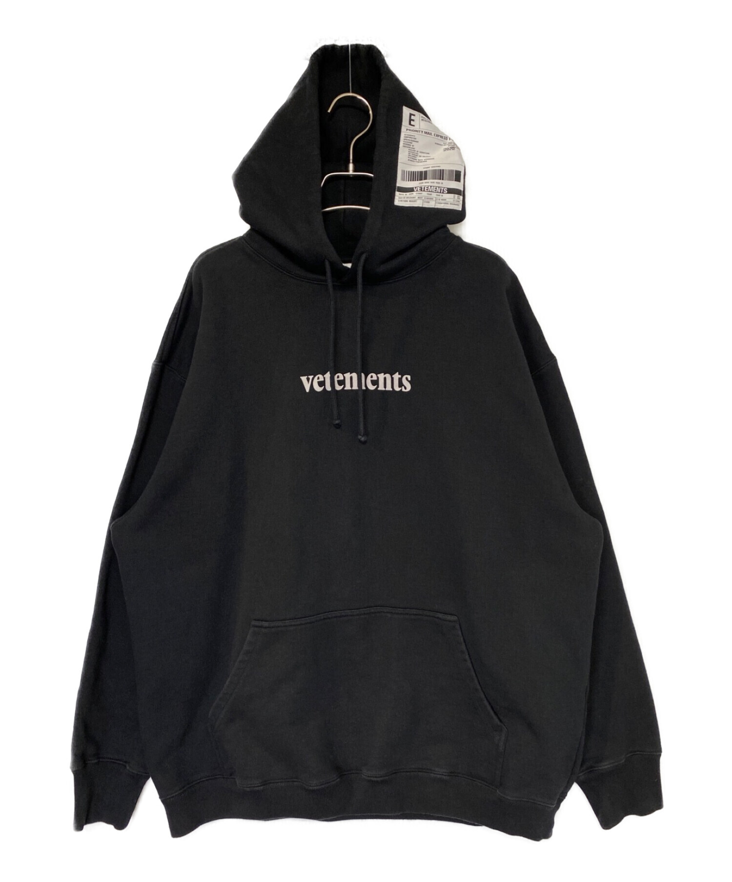 中古・古着通販】VETEMENTS (ヴェトモン) OVER LOGO HOODIE ブラック 