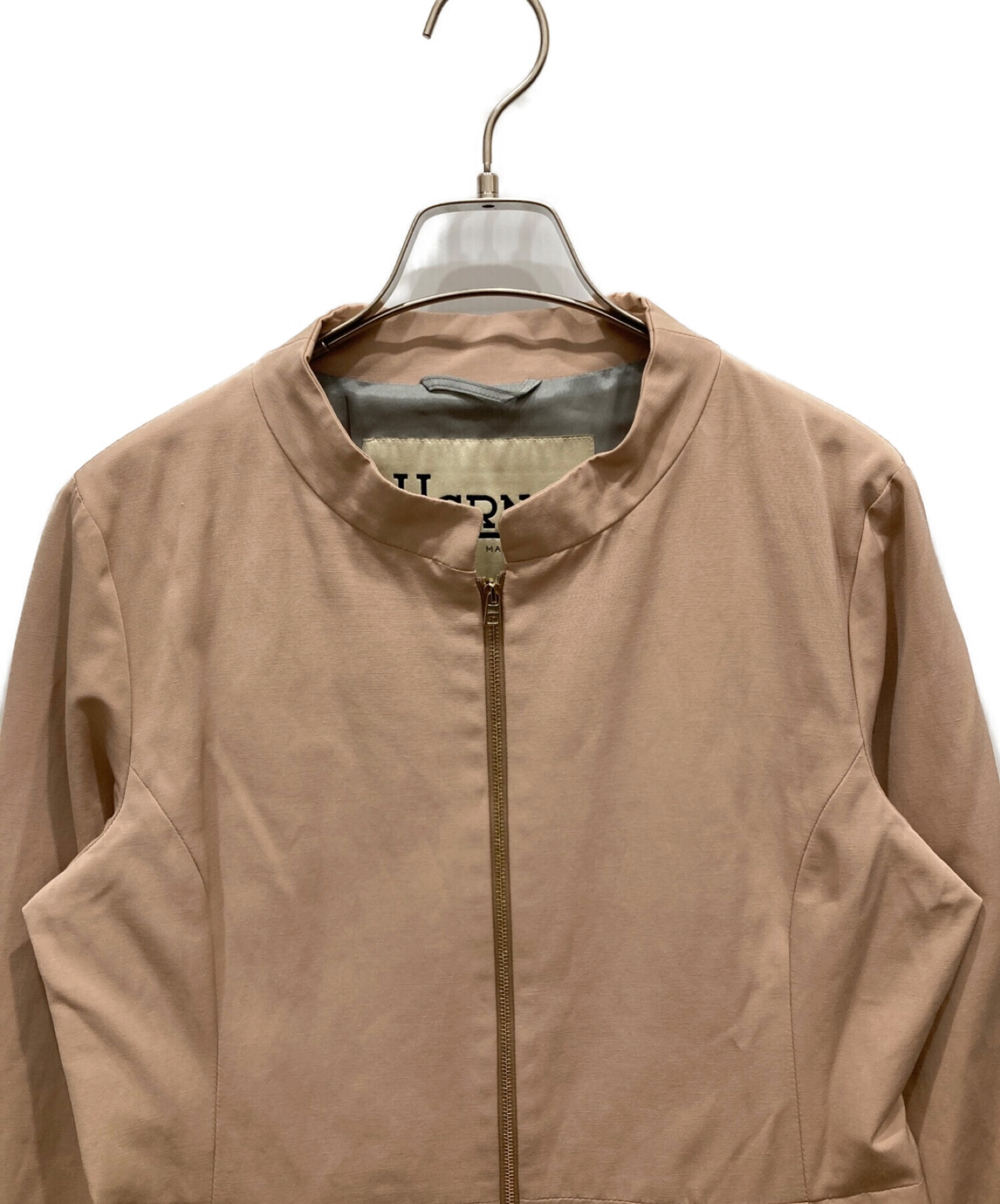 中古・古着通販】HERNO (ヘルノ) ノーカラーコート ベルスリーブ 