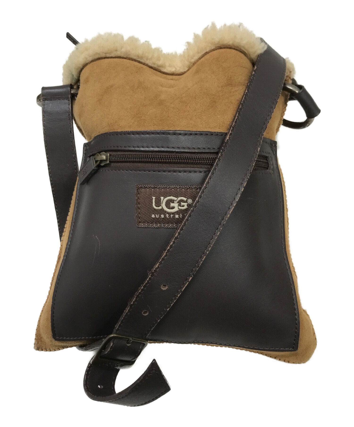 中古・古着通販】UGG (アグ) ムートンショルダーバッグ ブラック 中古・古着通販】UGG (アグ) ムートンショルダーバッグ ブラック