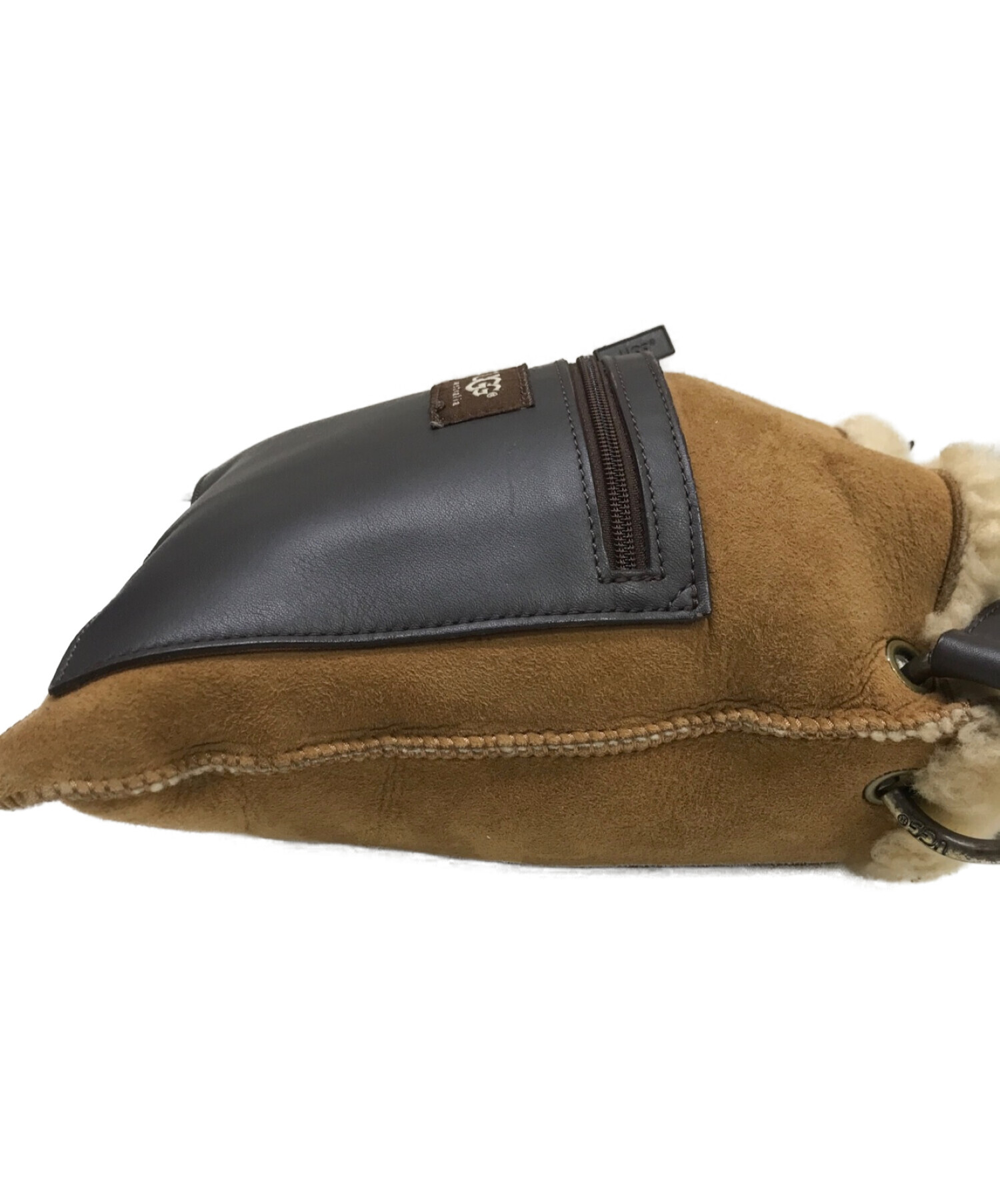 中古・古着通販】UGG (アグ) ムートンショルダーバッグ ブラック 中古・古着通販】UGG (アグ) ムートンショルダーバッグ ブラック