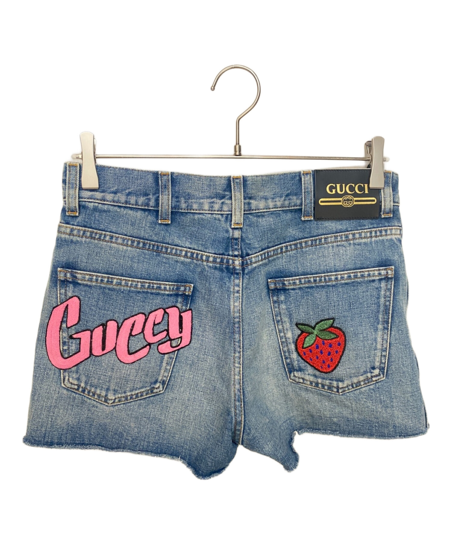 中古・古着通販】GUCCI (グッチ) デニムショートパンツ ブルー サイズ